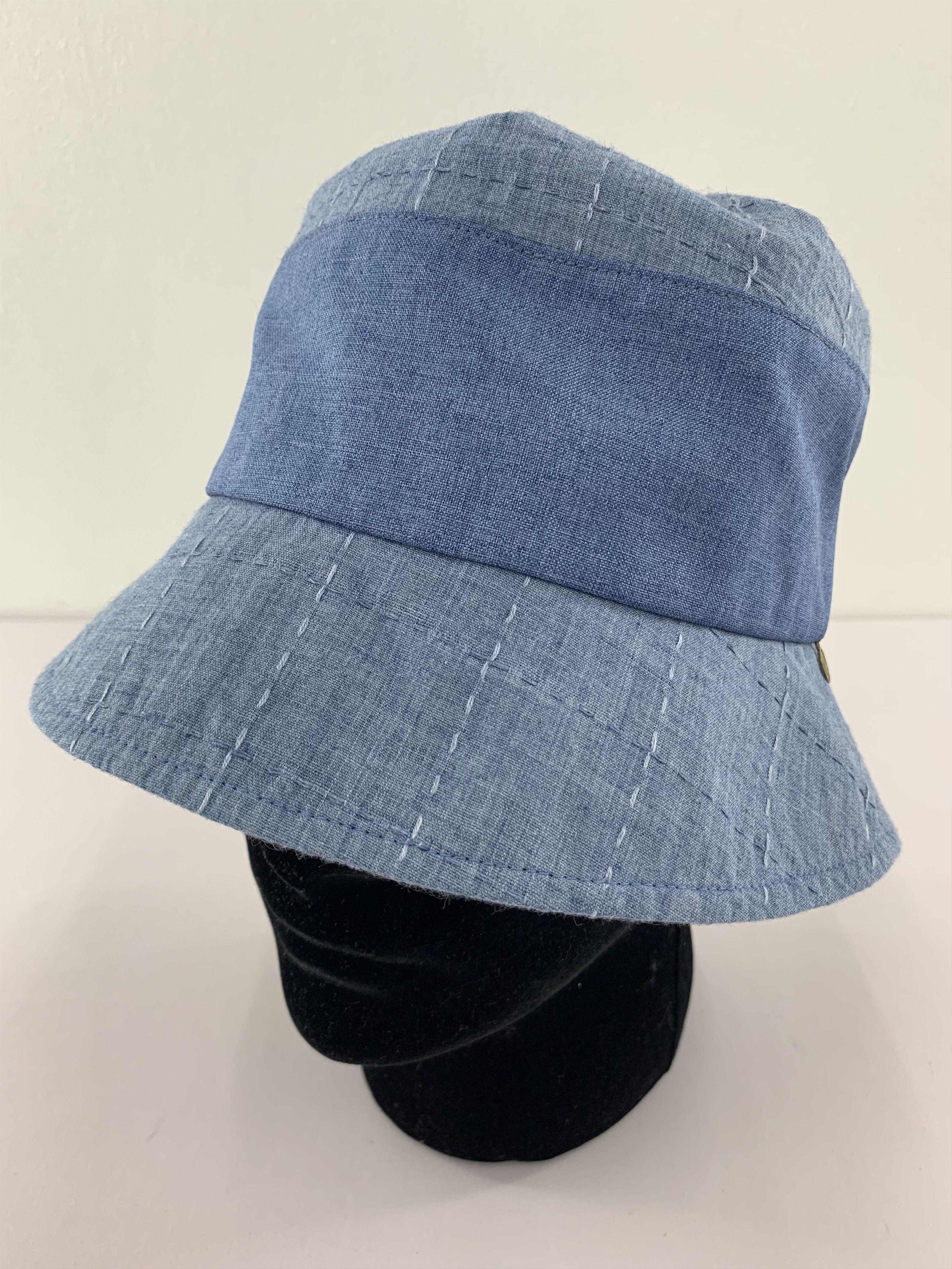 Japanese Brand Blue Bucket Hat Size ONE SIZE - 3 Thumbnail