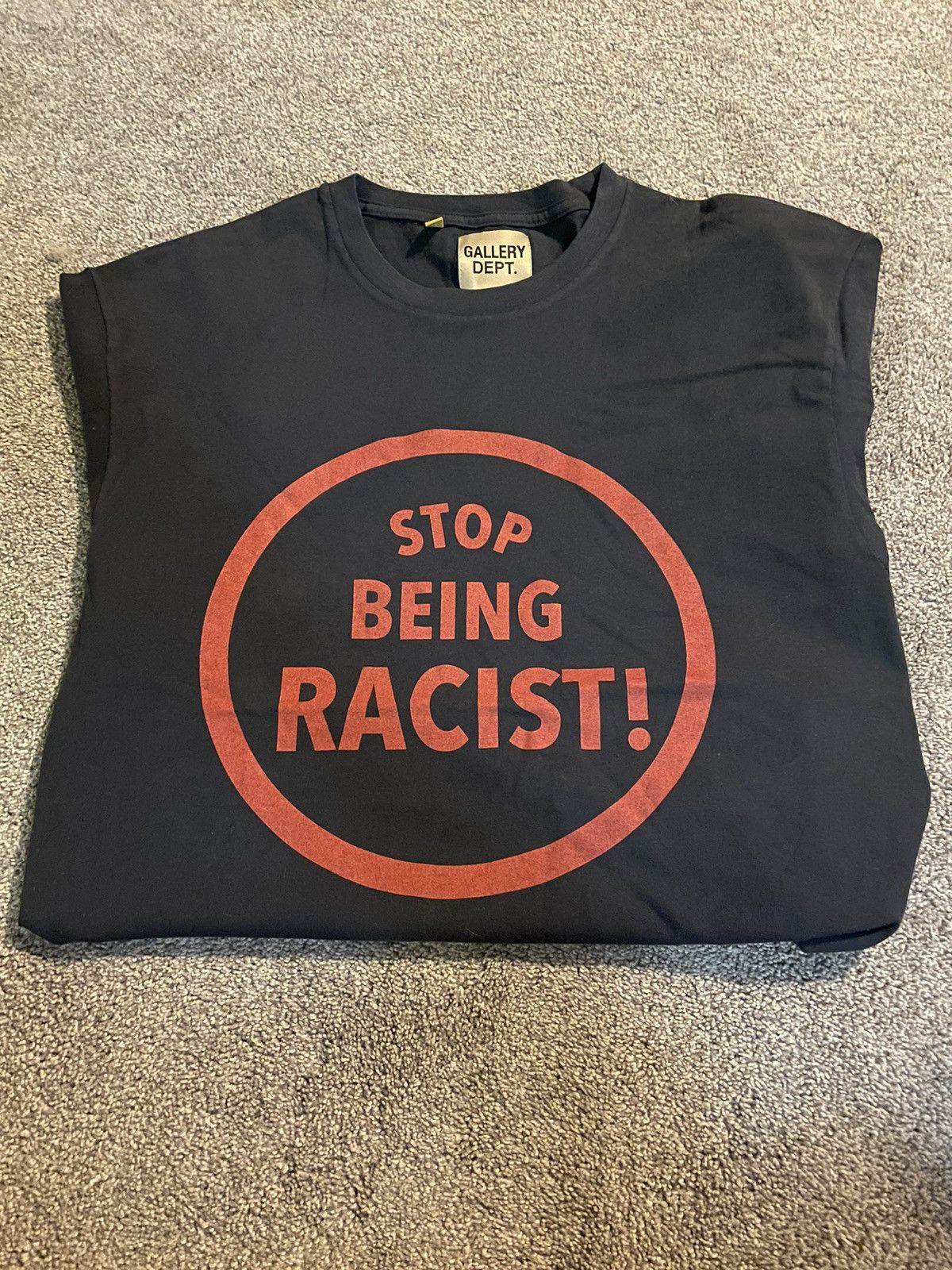 image of Gallery Dept Stop Being Racist! T Shirt in Black, Men's (Size Medium)
