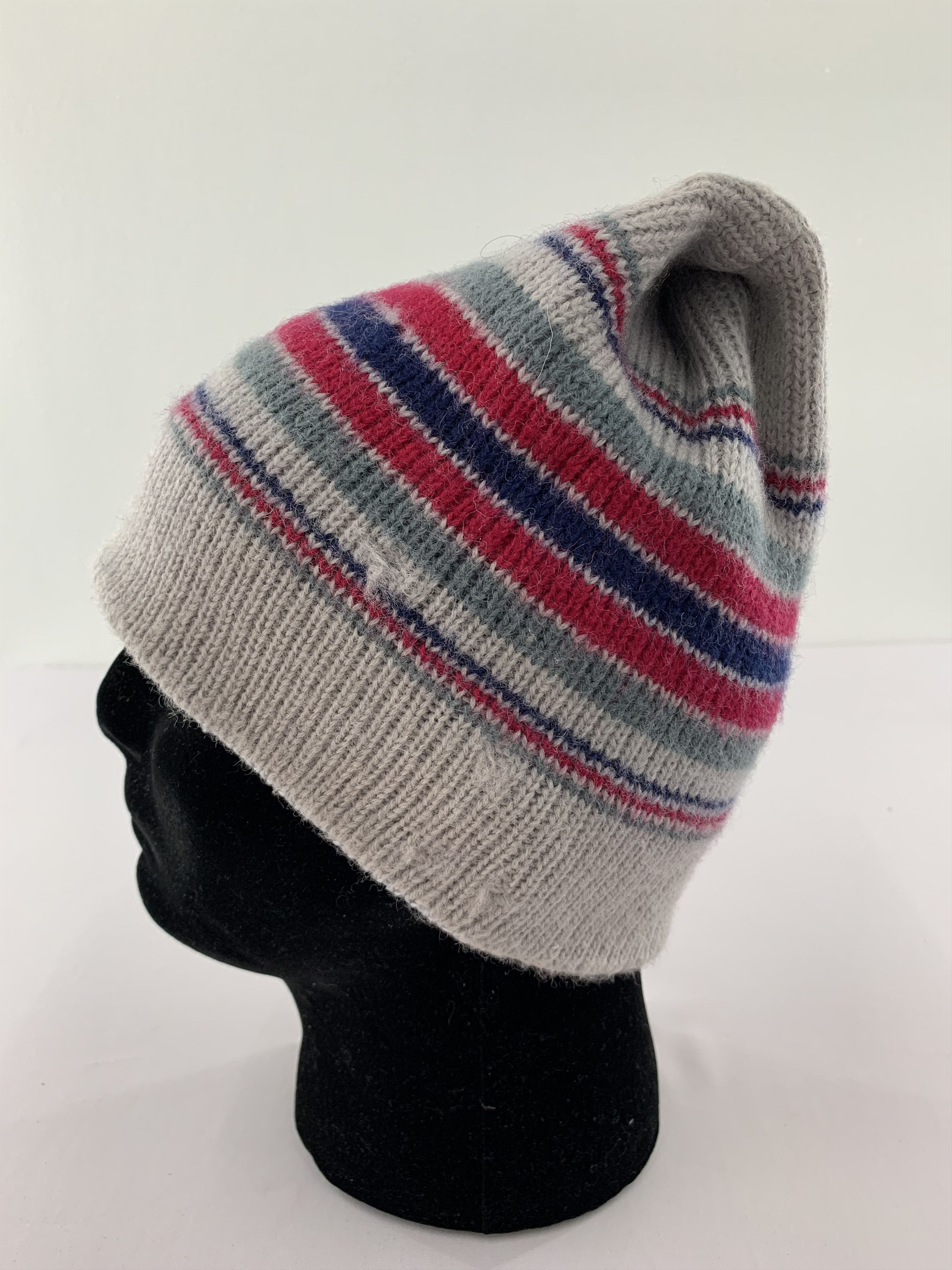 Meister × Vintage Meister Wool Beanie Hats Striped Size ONE SIZE - 4 Thumbnail