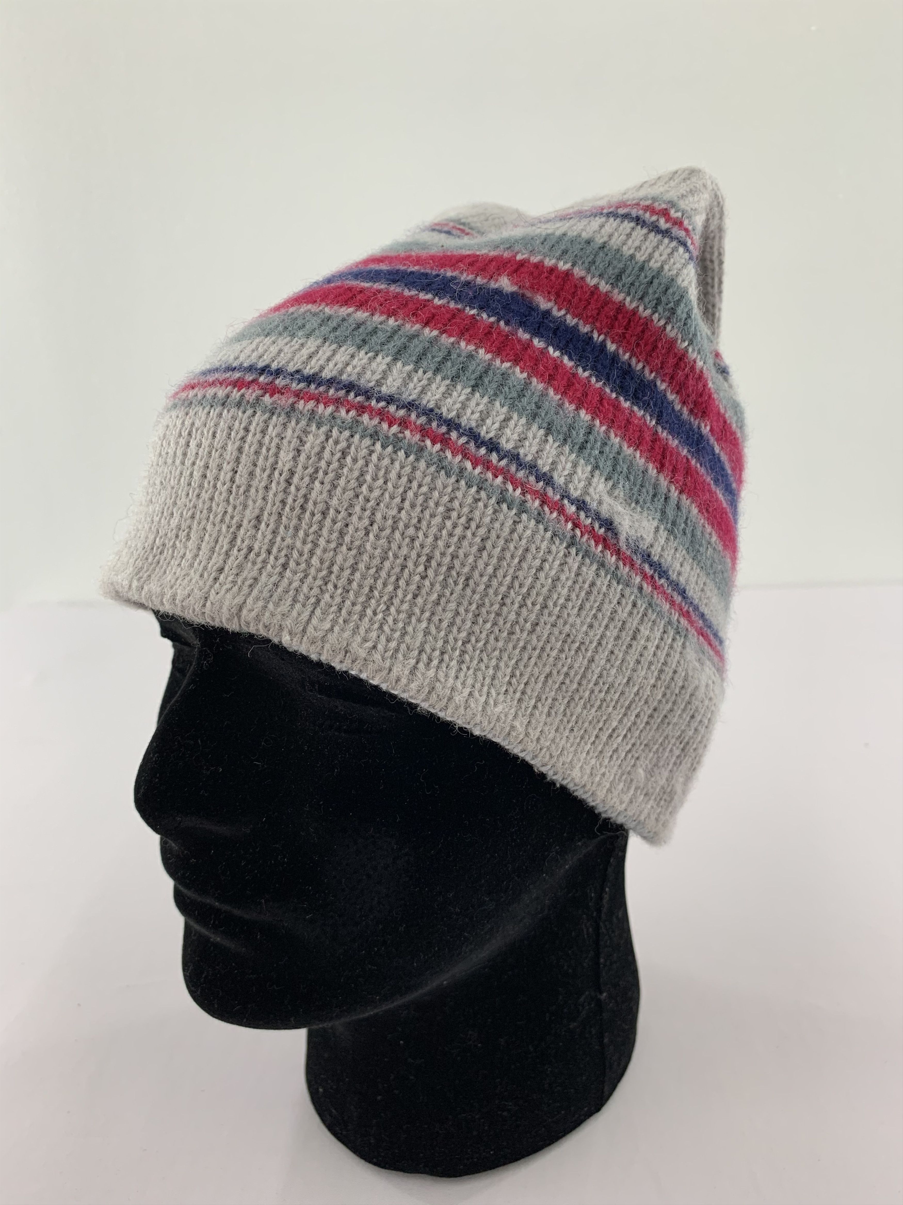 Meister × Vintage Meister Wool Beanie Hats Striped Size ONE SIZE - 3 Thumbnail