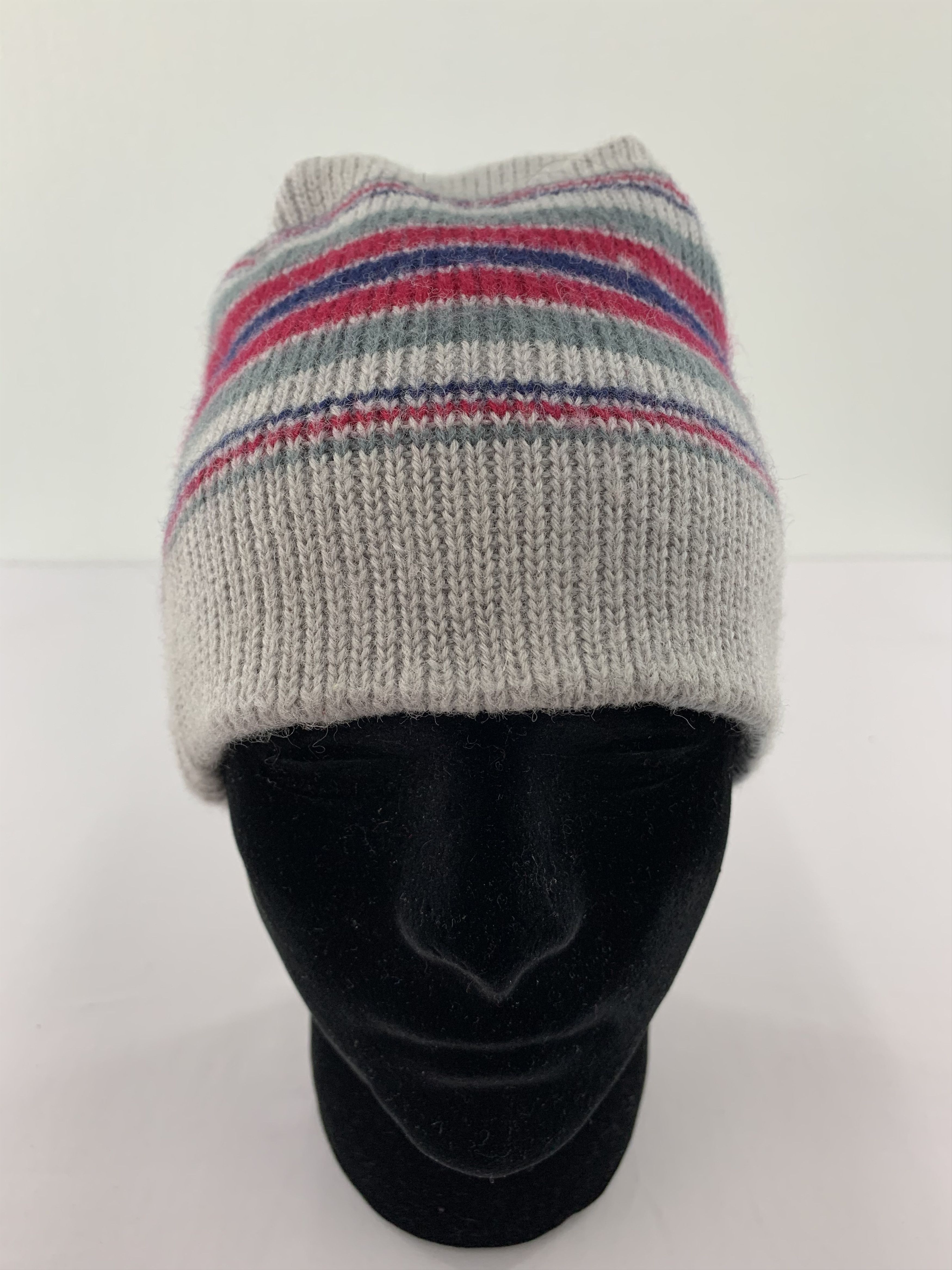 Meister × Vintage Meister Wool Beanie Hats Striped Size ONE SIZE - 2 Thumbnail