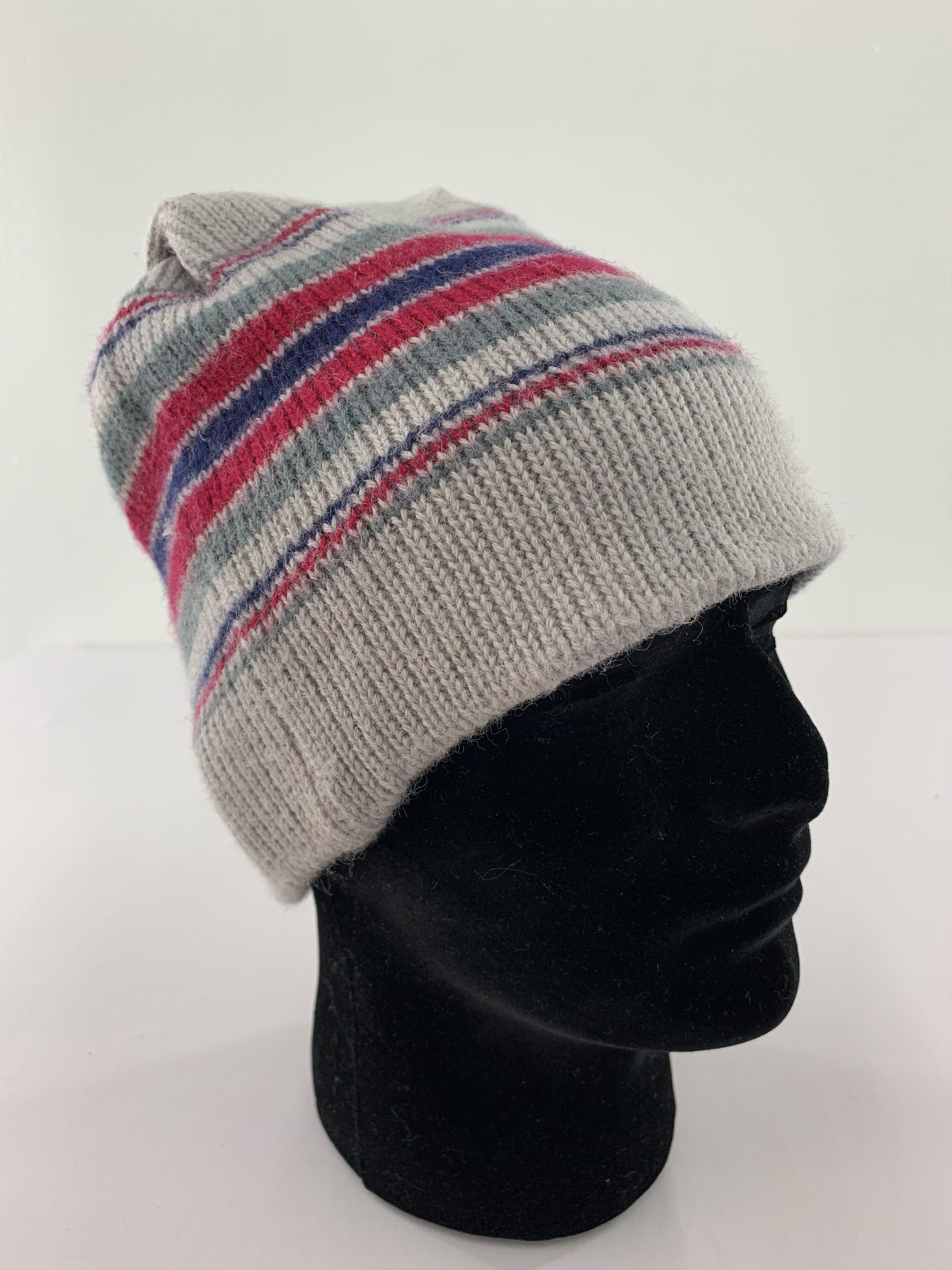 Meister × Vintage Meister Wool Beanie Hats Striped Size ONE SIZE - 1 Thumbnail