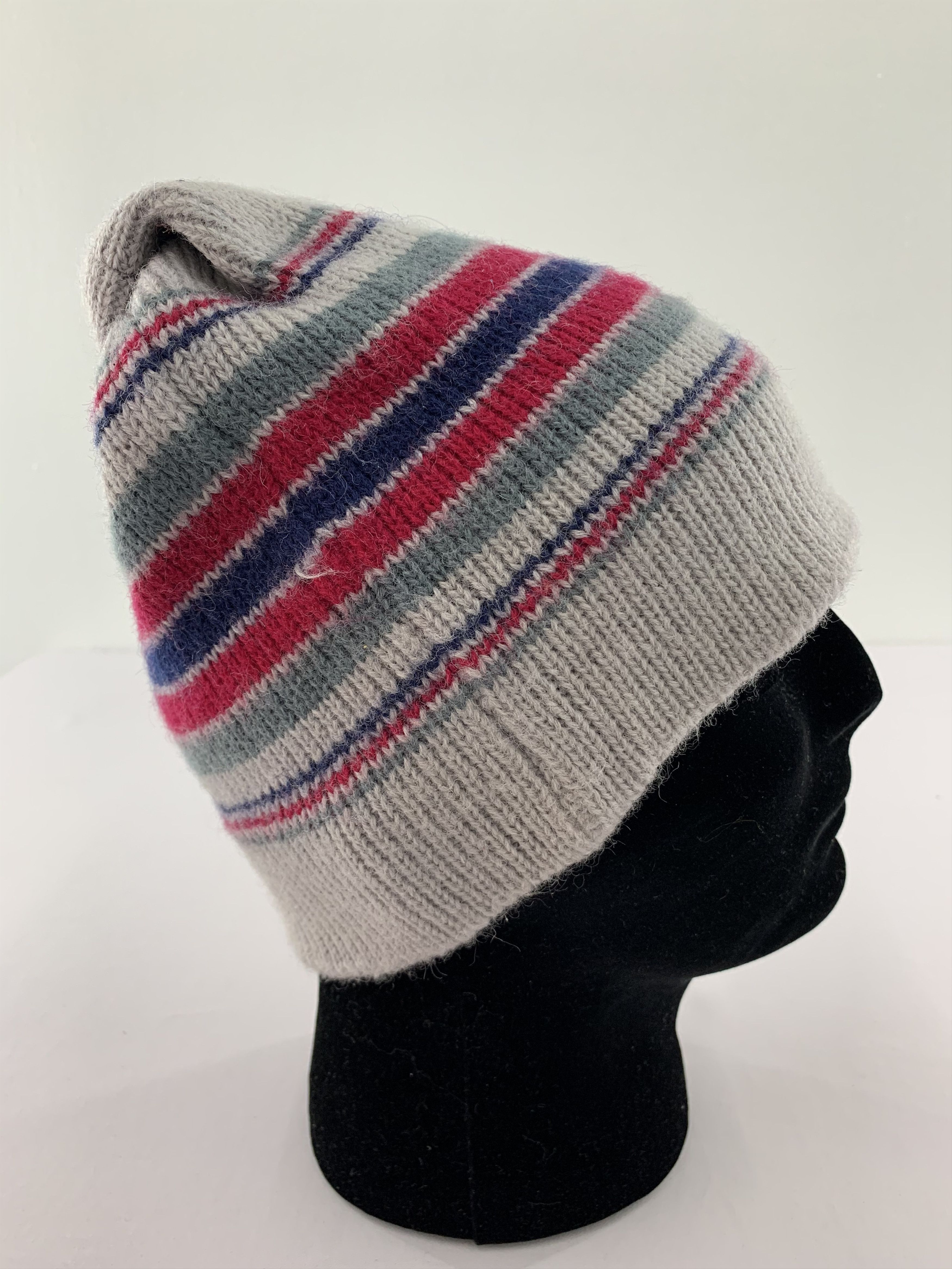 Meister × Vintage Meister Wool Beanie Hats Striped Size ONE SIZE - 7 Thumbnail