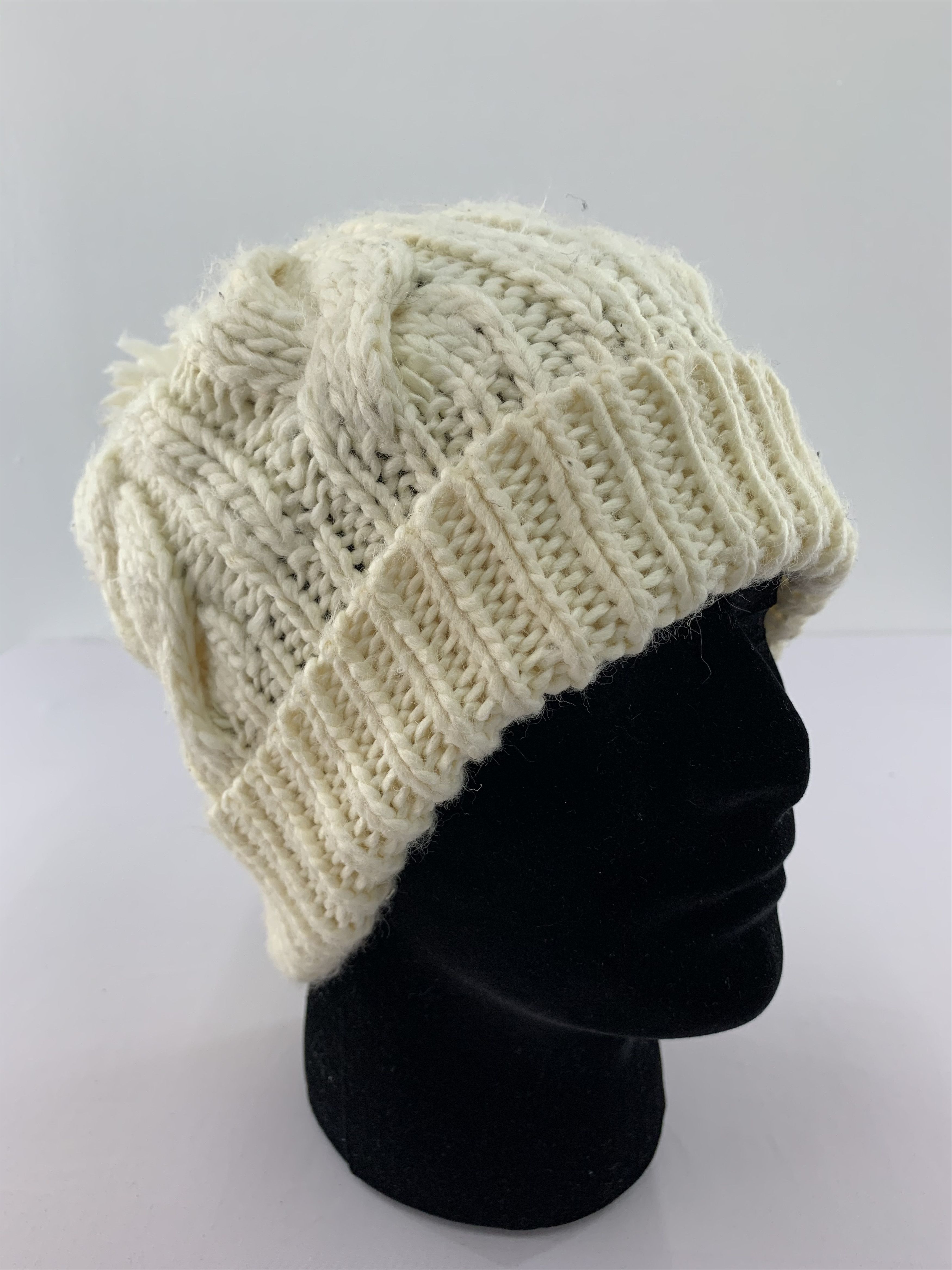 Handmade Glared Wool Knit Beanie Hats Size ONE SIZE - 5 Thumbnail
