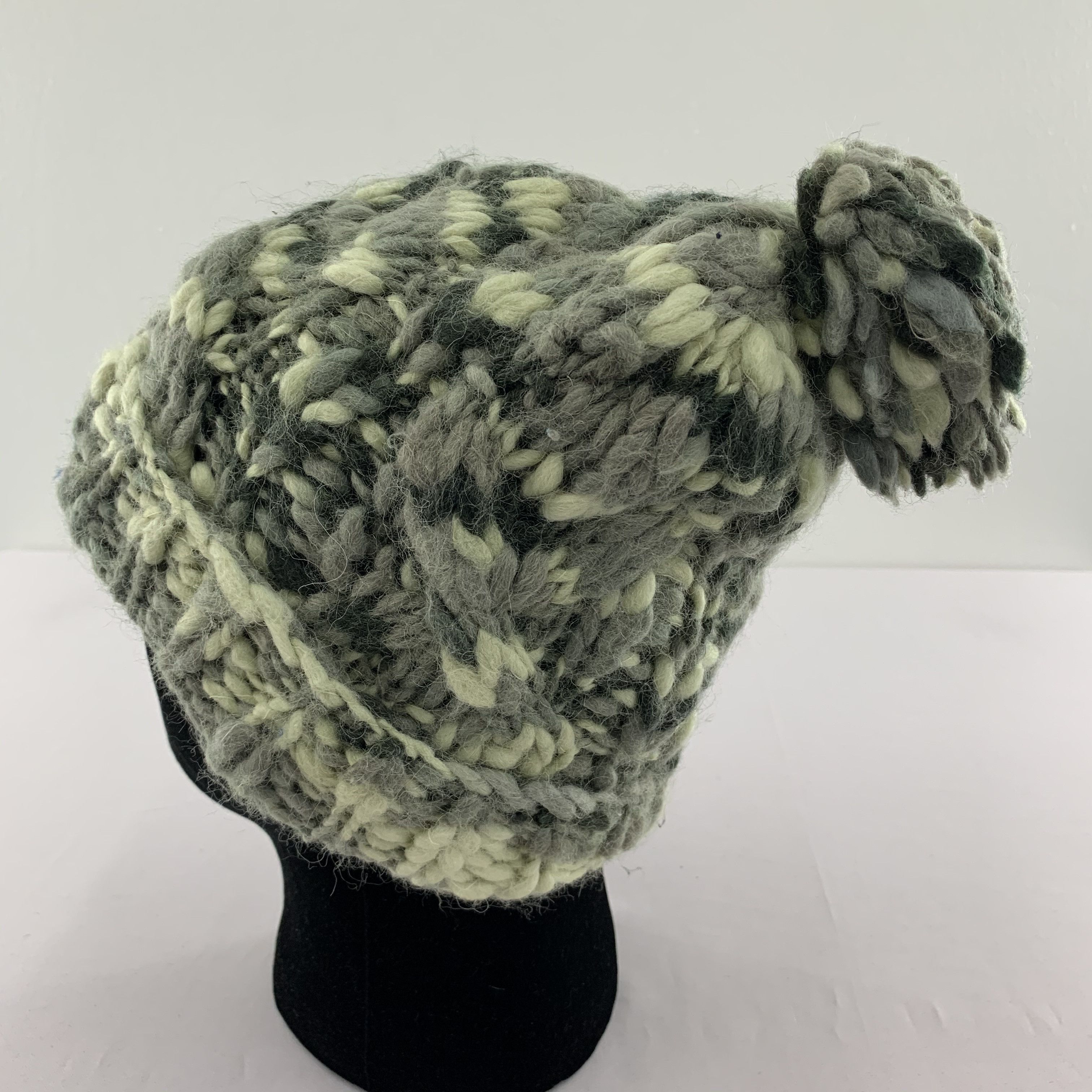 Handmade Milsa Japan Wool Beanie Hat Knitted Size ONE SIZE - 1 Thumbnail