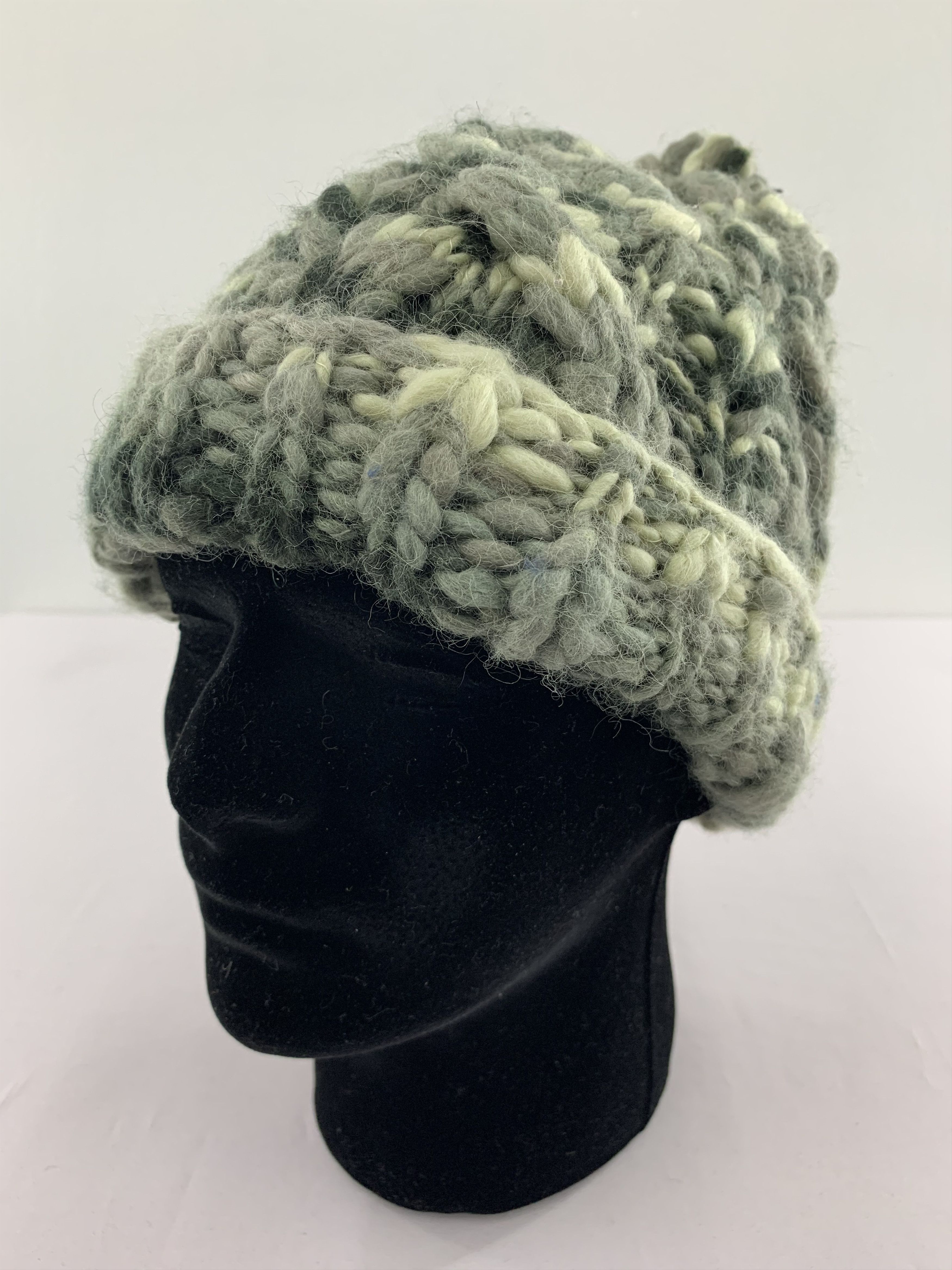 Handmade Milsa Japan Wool Beanie Hat Knitted Size ONE SIZE - 2 Thumbnail