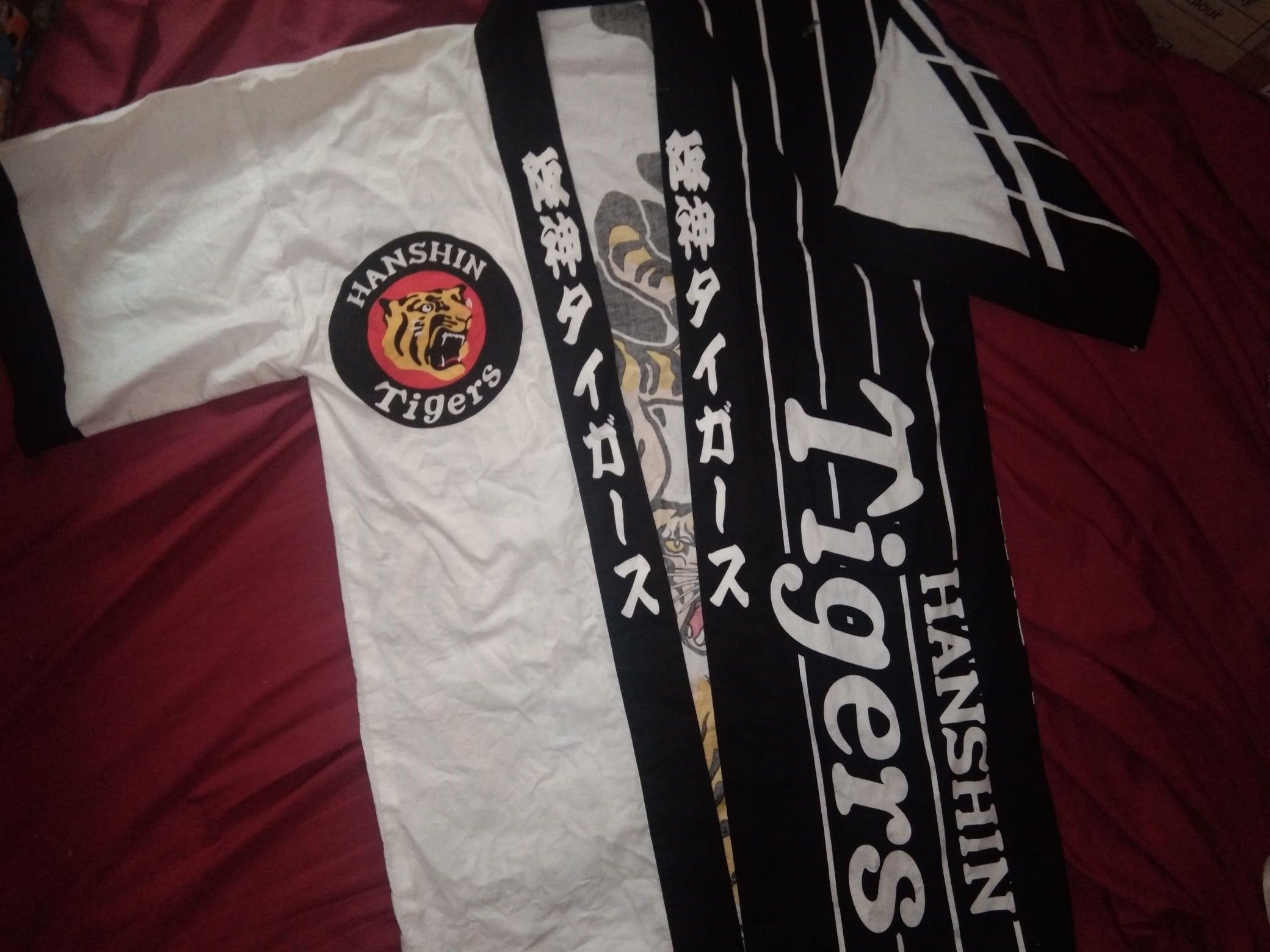 Japanese Brand VTG NPB Hashin Tigers Happi Kimono Yukata baseball fan Size ONE SIZE - 2 Thumbnail