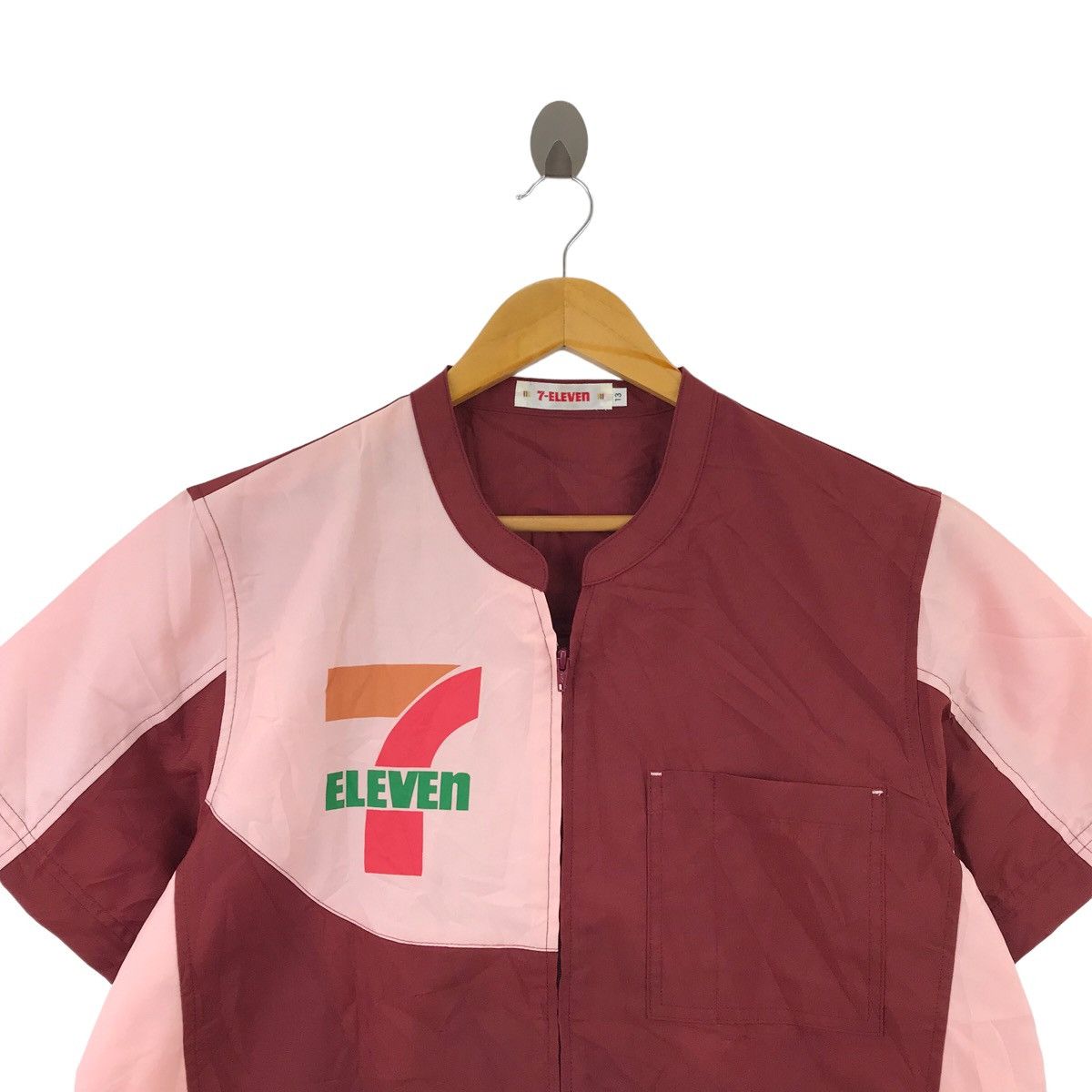 Vintage Vtg 90’ 7 ELEVEN WORKER WORKWEAR Maroon Jacket Windbreaker Size US L / EU 52-54 / 3 - 2 Thumbnail