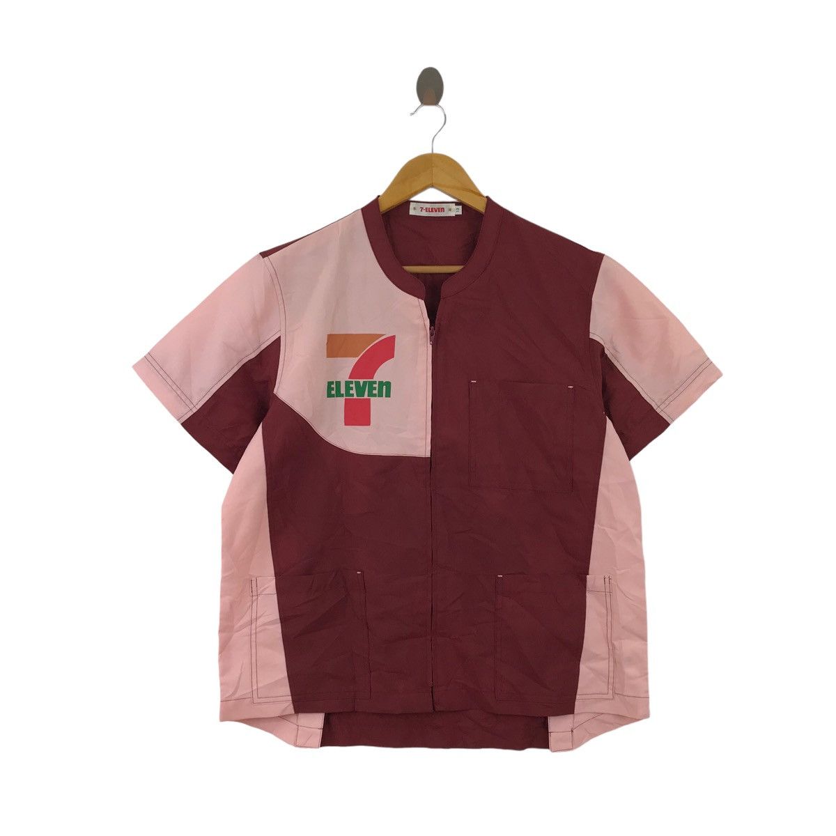 Vintage Vtg 90’ 7 ELEVEN WORKER WORKWEAR Maroon Jacket Windbreaker Size US L / EU 52-54 / 3 - 1 Thumbnail