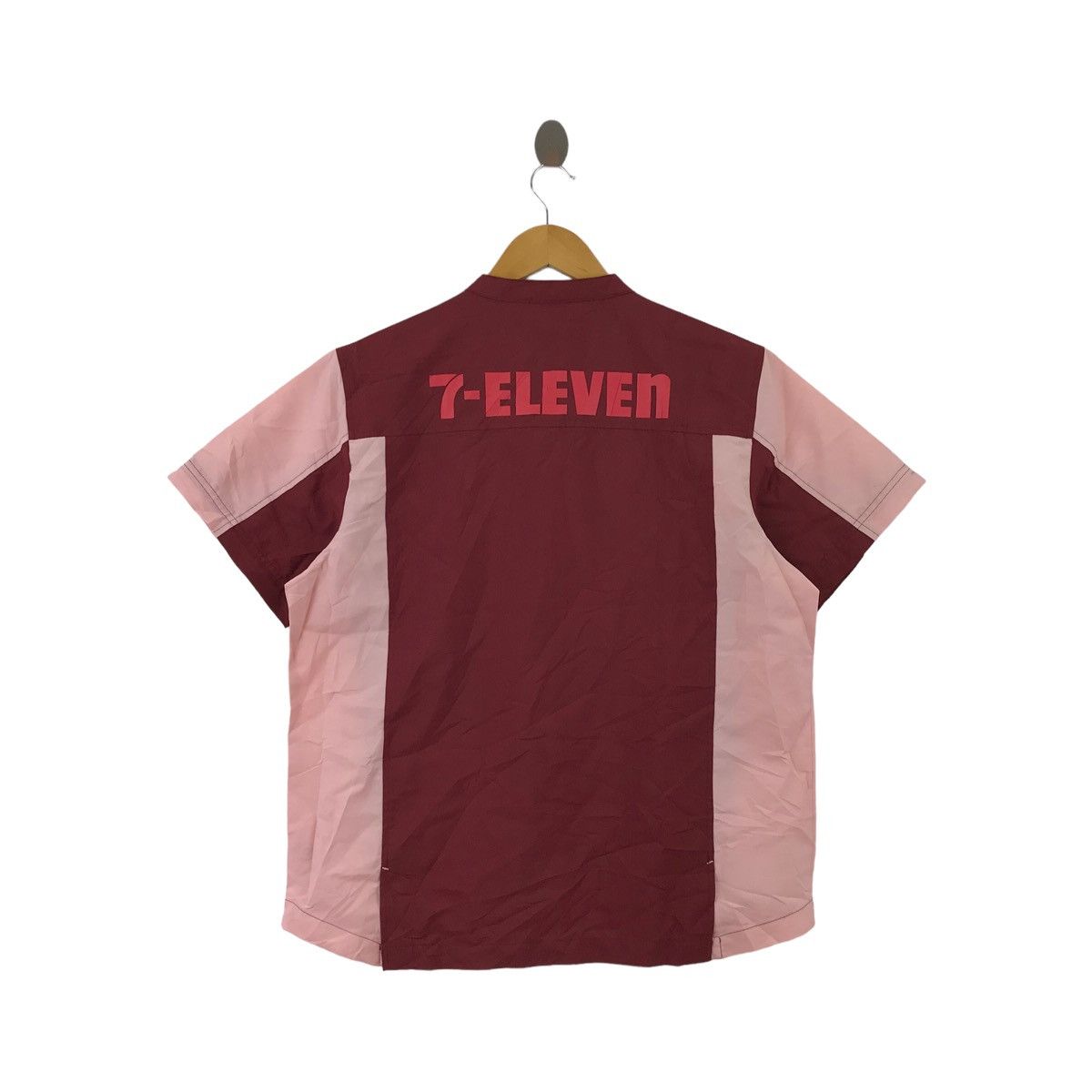 Vintage Vtg 90’ 7 ELEVEN WORKER WORKWEAR Maroon Jacket Windbreaker Size US L / EU 52-54 / 3 - 4 Thumbnail