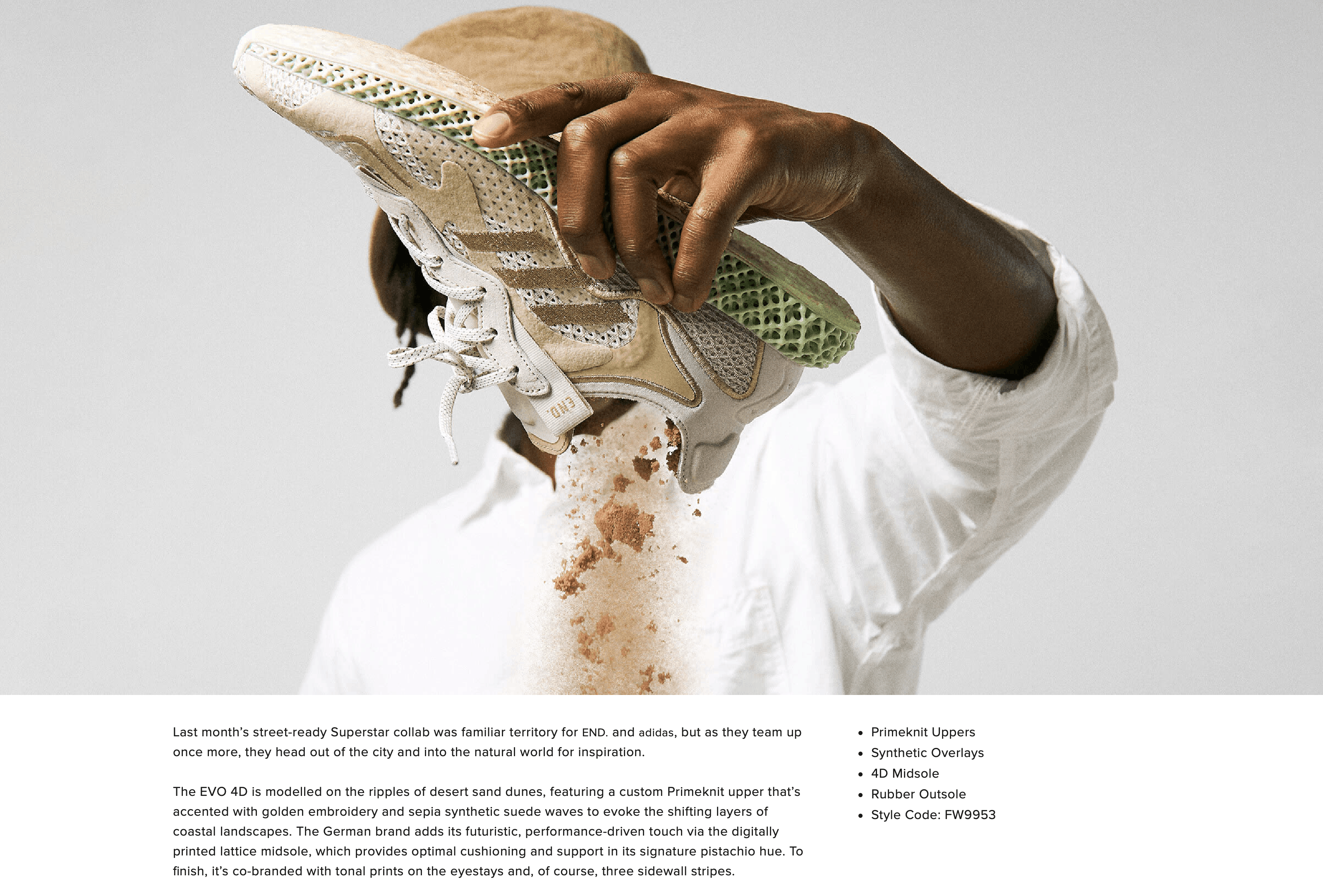END. X ADIDAS EVO 4D 'DUNE' UK8