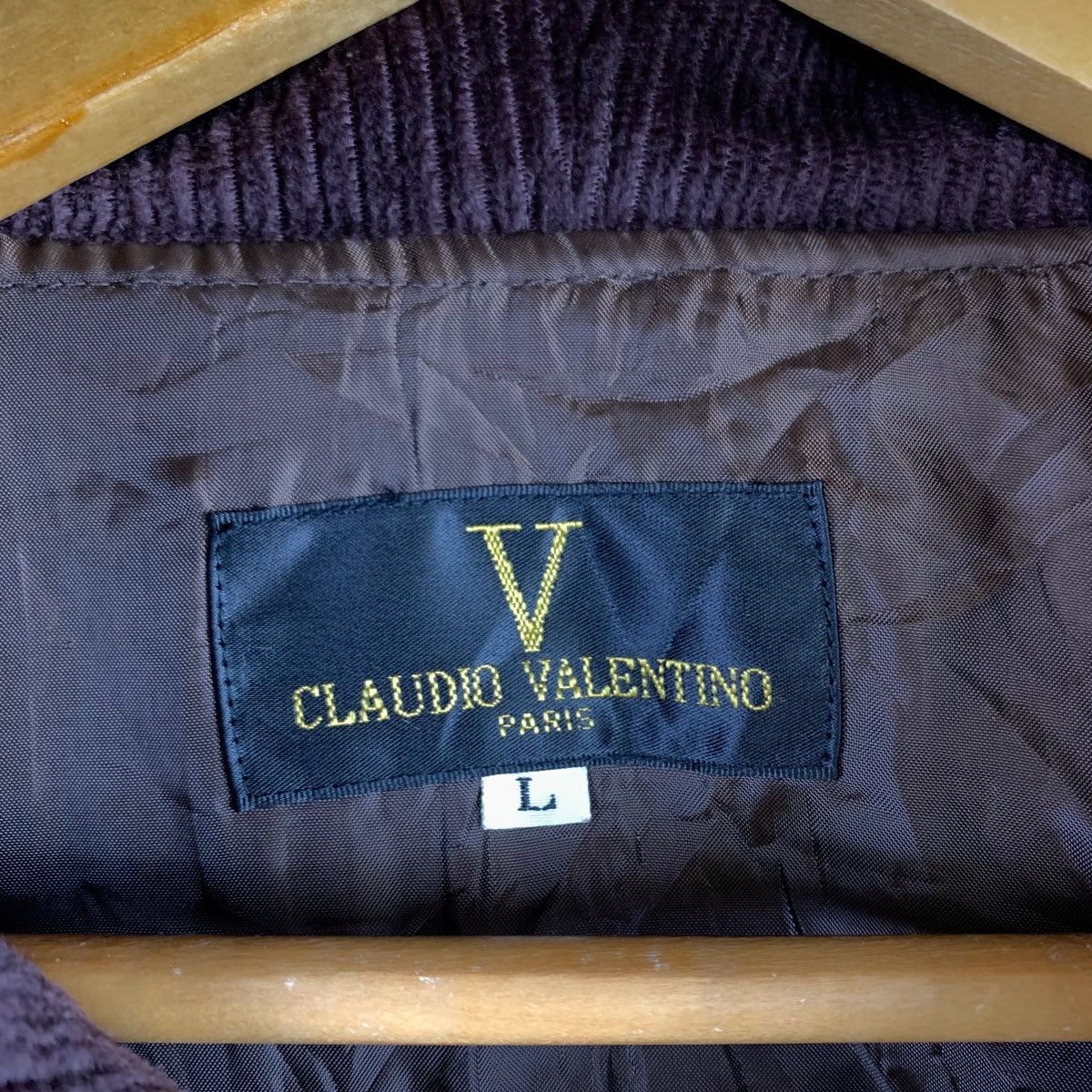 Other Vintage CLAUDIO VALENTINO PARIS Stripes Brown Velvet Size US L / EU 52-54 / 3 - 3 Thumbnail