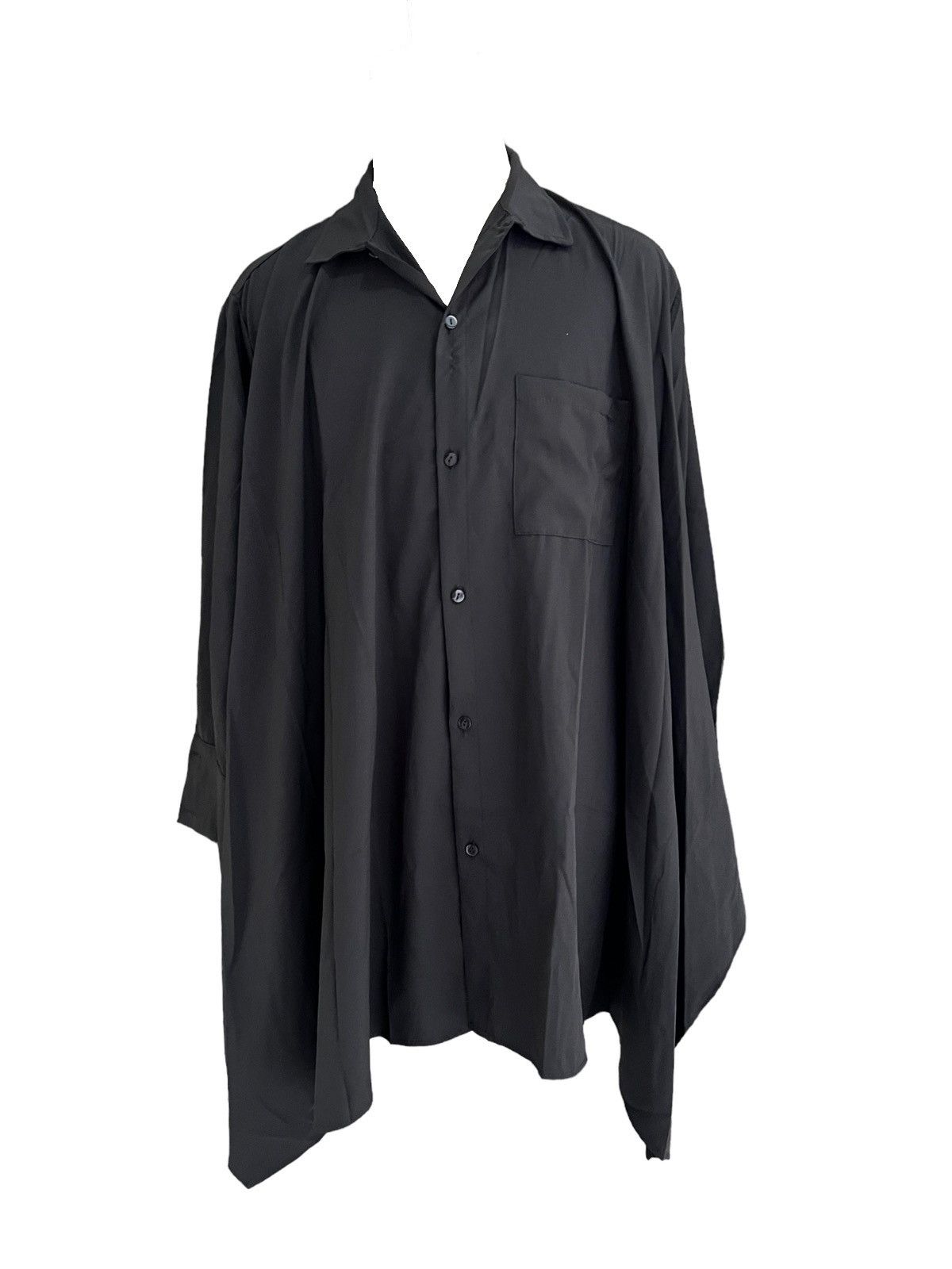 image of Yohji Yamamoto Long Shirt Avant-Garde in Black, Men's (Size Large)