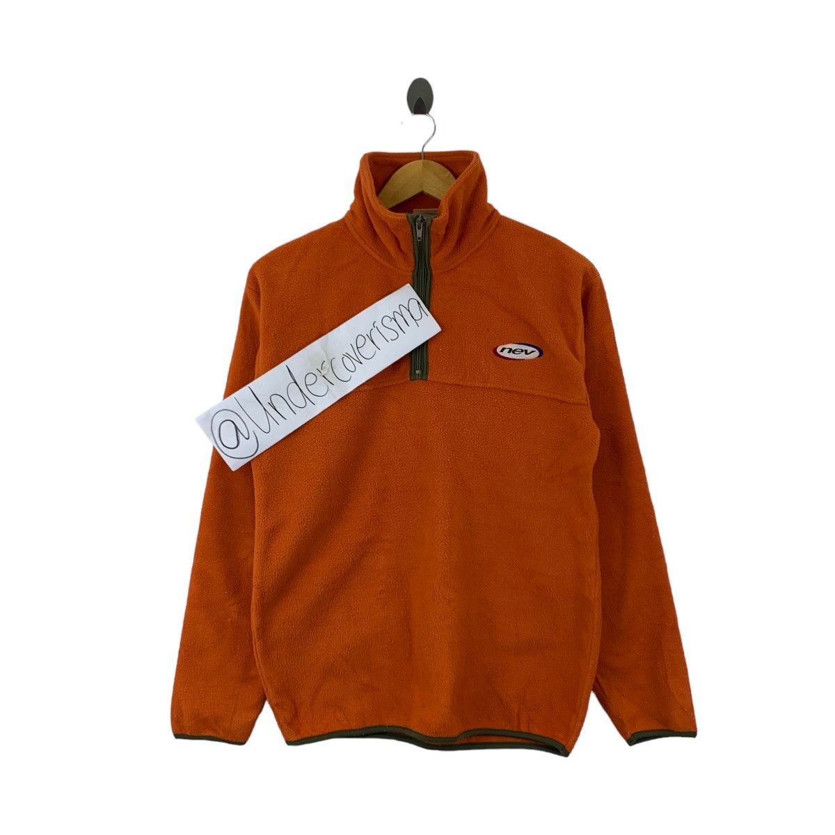 image of Vintage Nev Surfboards Embroidered Logo Retro Sherpa Orange, Men's (Size Small)