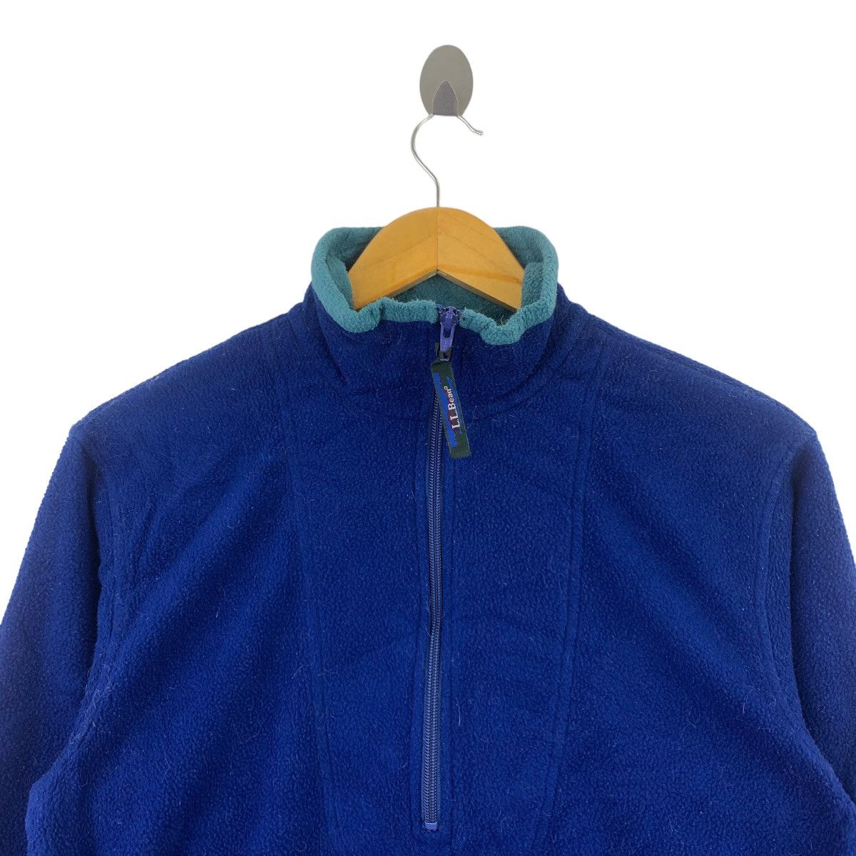 L.L. Bean LL BEAN USA Half Zipper Blue Retro Sherpa Fleece Sweatshirt Size US S / EU 44-46 / 1 - 2 Thumbnail