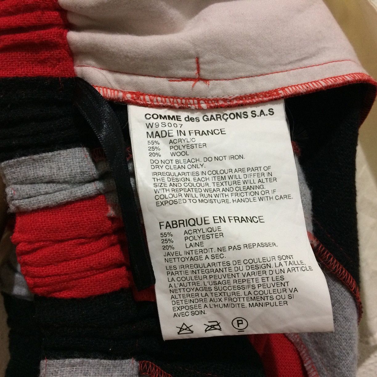 Comme des Garcons Vtg COMME des GARÇONS S.A.S Wool Made in France Striped Size 34" / US 12 / IT 48 - 6 Thumbnail