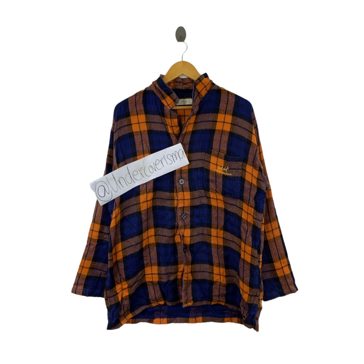 image of Vintage Pierre Balmain Paris Brand Designer Check Tartan in Orange, Men's (Size XL)