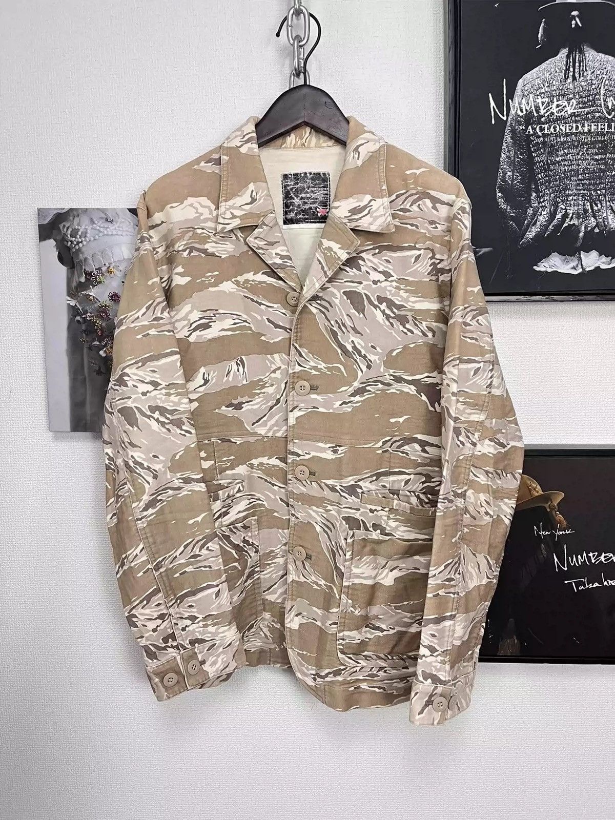 Undercover 01aw d.a.v.f gem period camouflage jacket - Light
