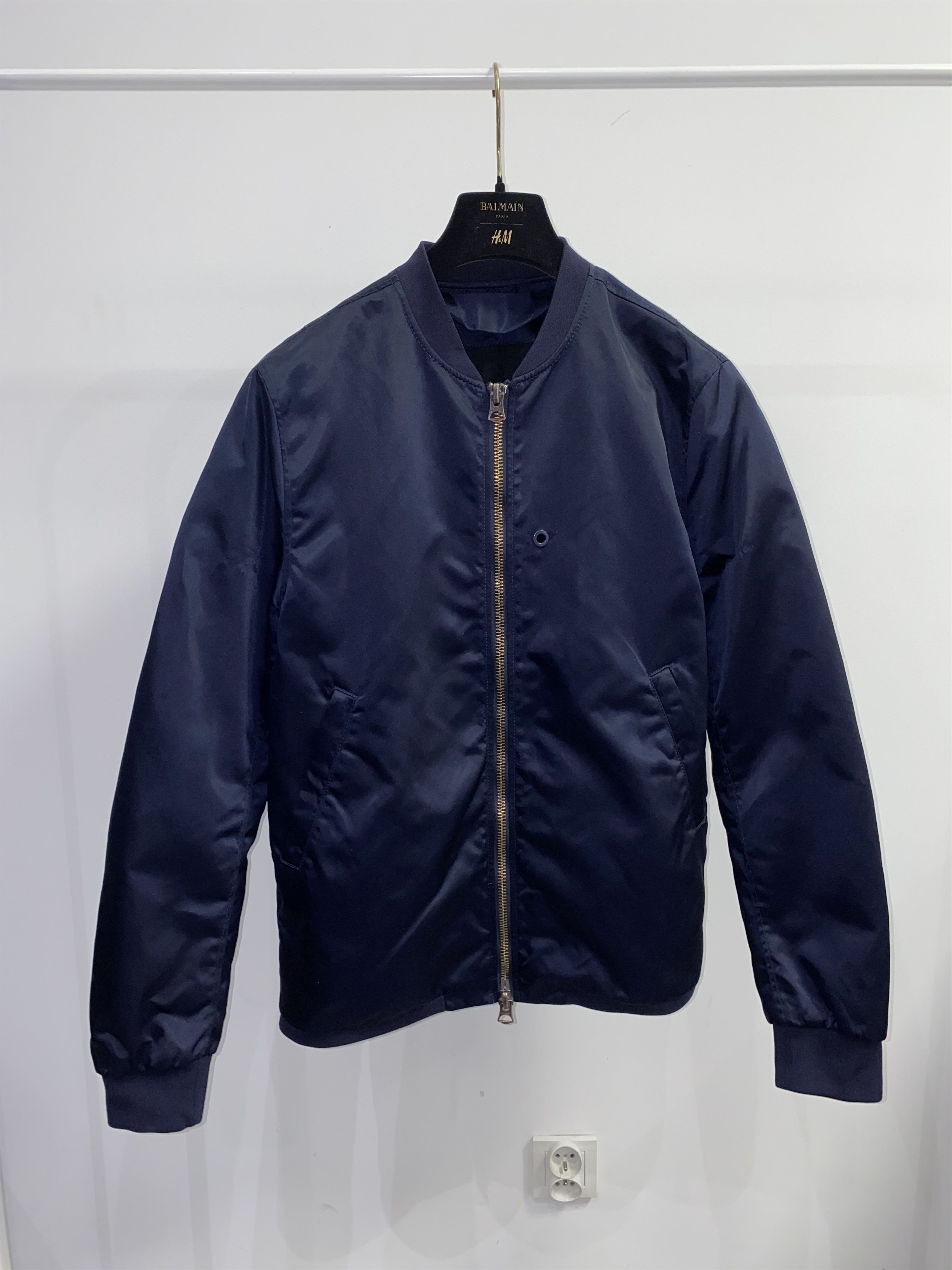 Acne Studios Acne Studios Selo Light Transfuse Navy Light Bomber Jacket ...