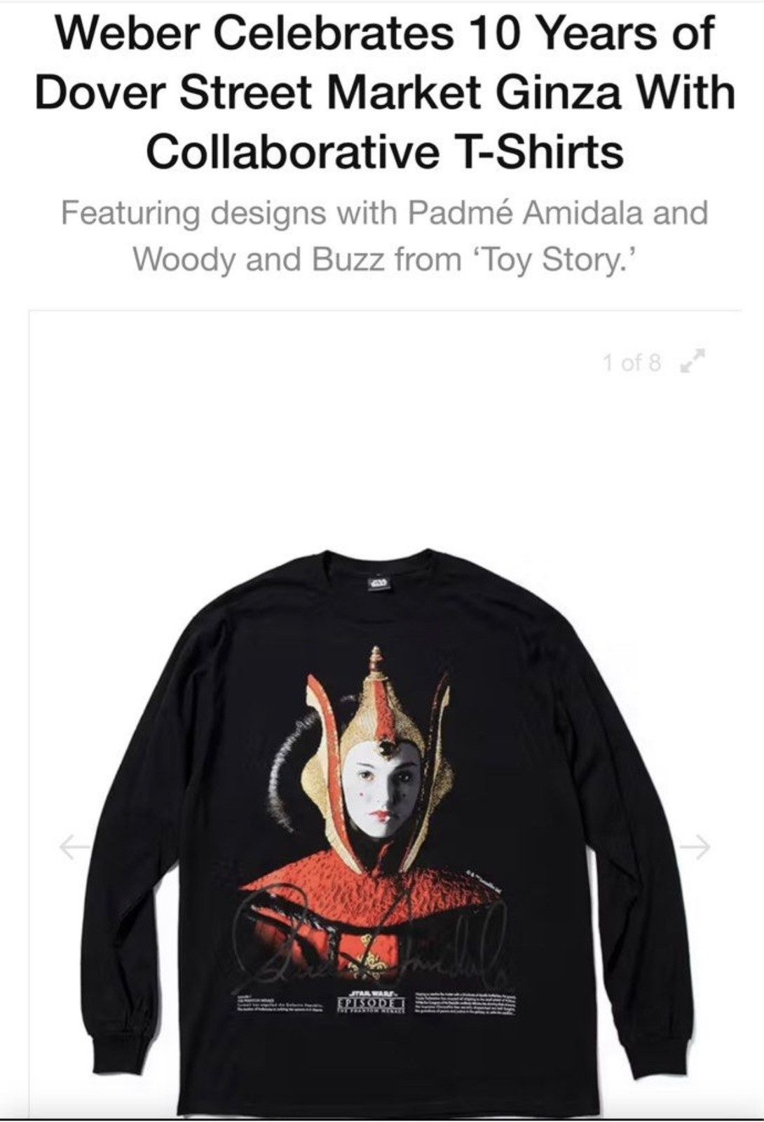 image of Dover Street Market x Star Wars Dsmg Queen Amidala Crewneck Long sleeve Tee in Black (Size XL)