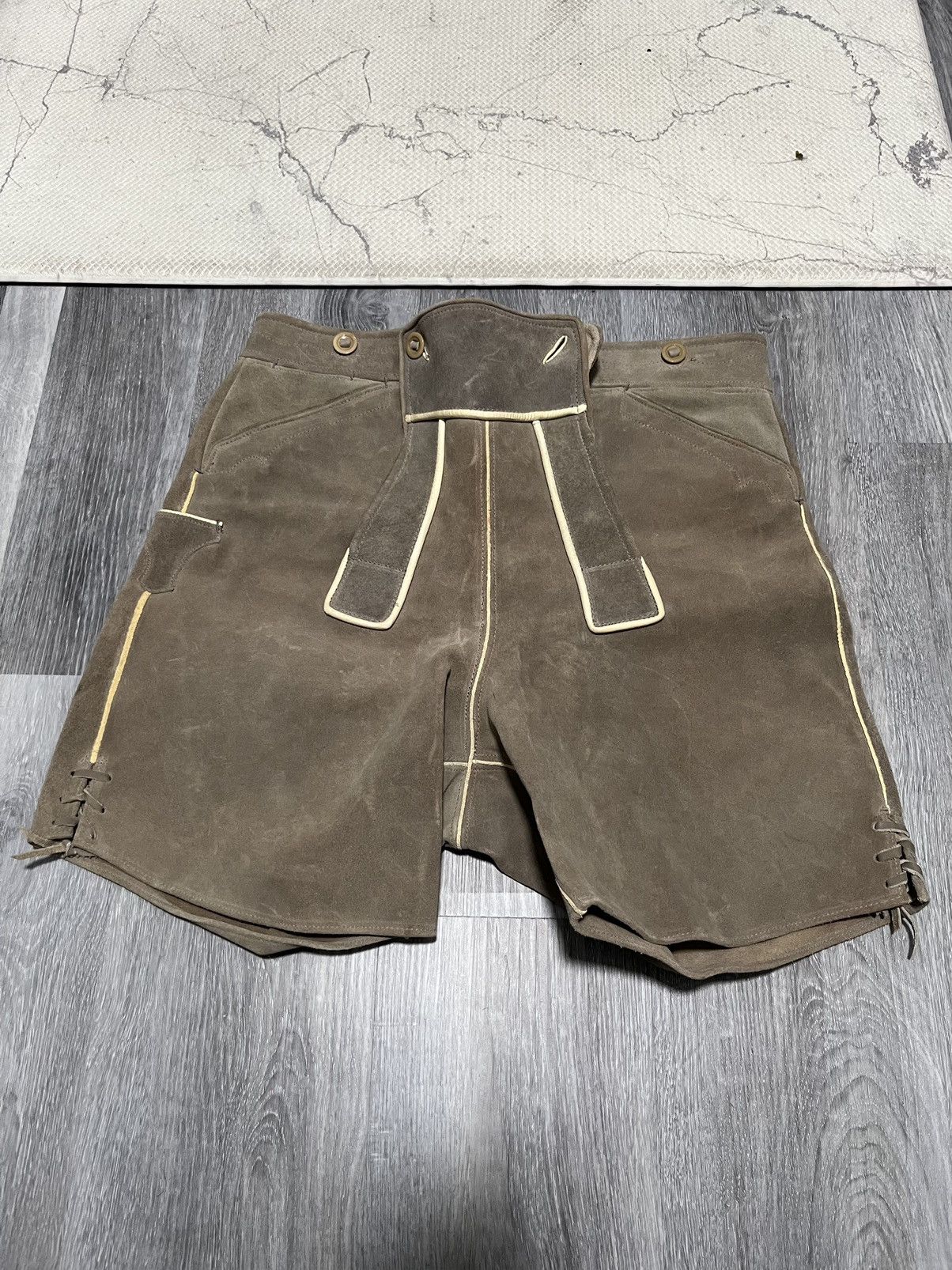 Western Outlaw Croc Leather Short Set- Green