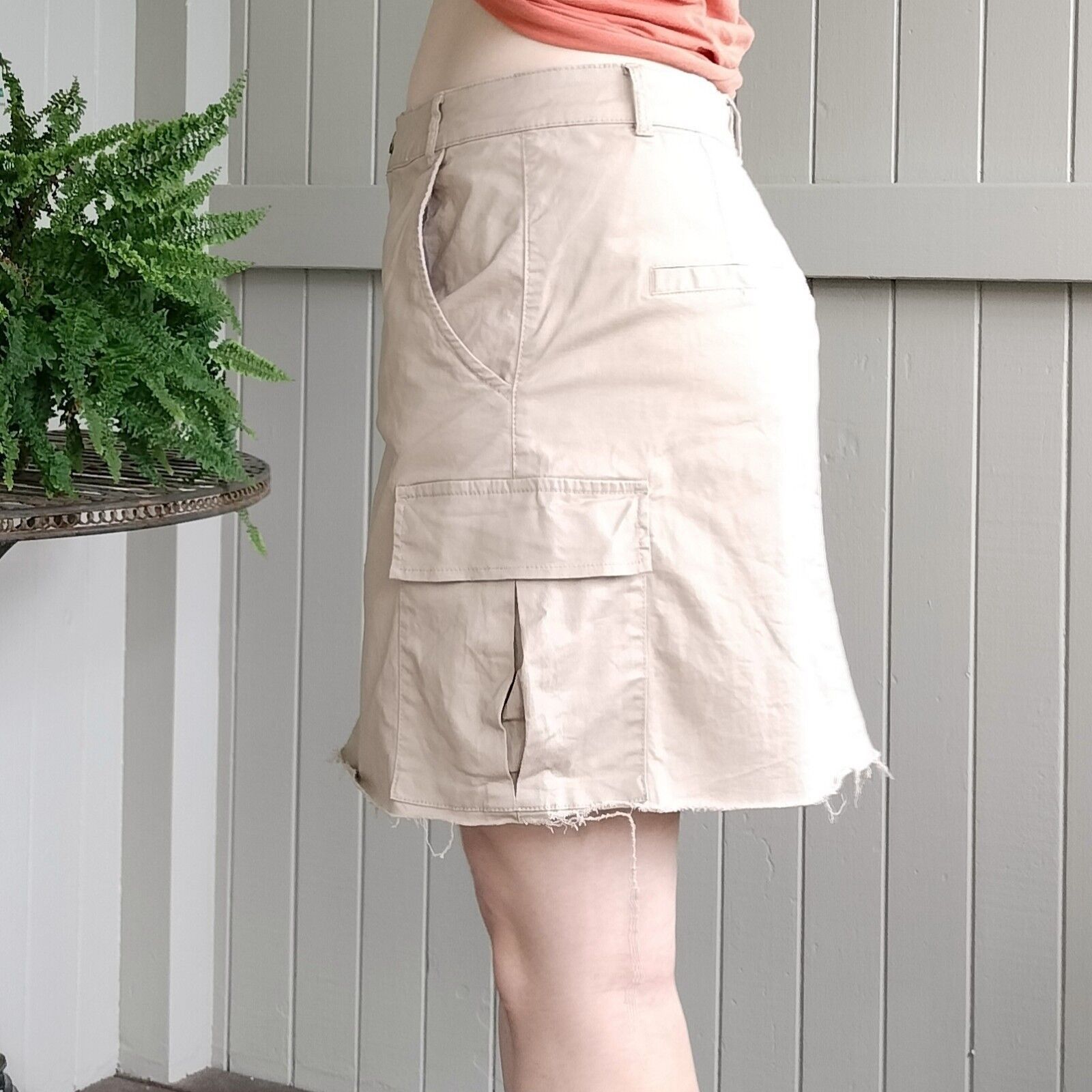 Cotton On Cotton On High Waist A Line Utility Cargo Chino Raw Hem Alt Size 32" / US 10 / IT 46 - 5 Thumbnail