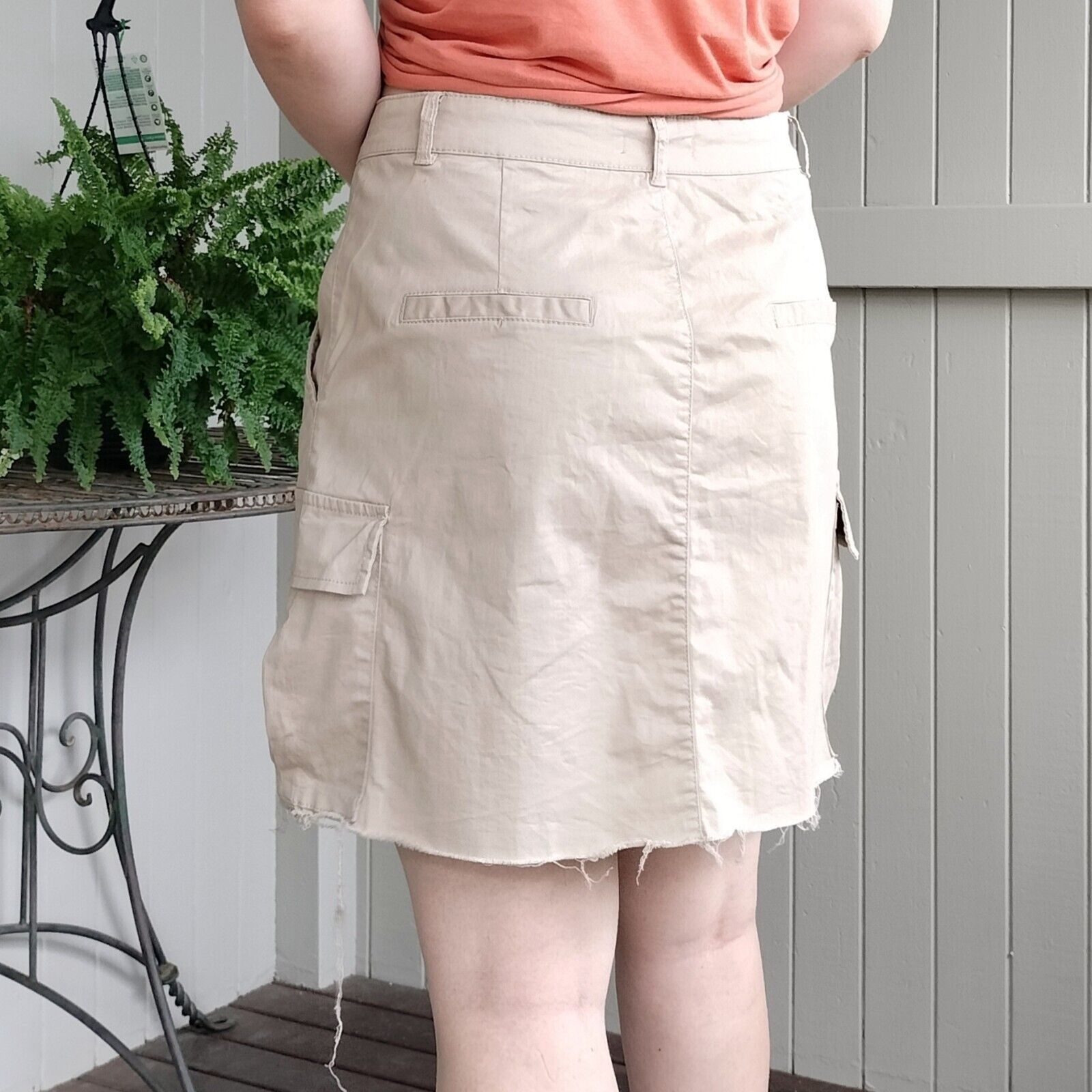 Cotton On Cotton On High Waist A Line Utility Cargo Chino Raw Hem Alt Size 32" / US 10 / IT 46 - 3 Thumbnail