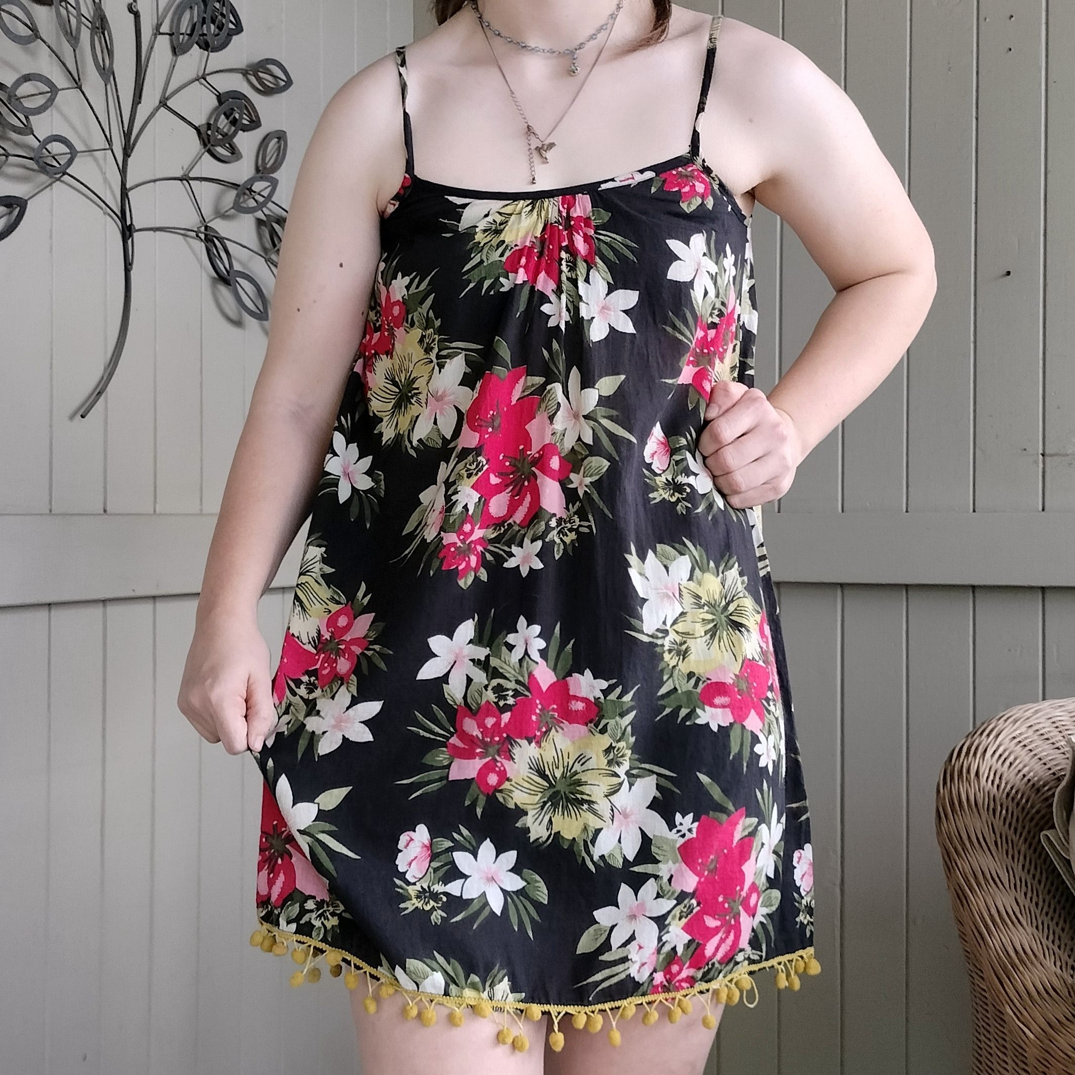Other Tree of life floral leaf print mini shift dress Size ONE SIZE - 4 Thumbnail