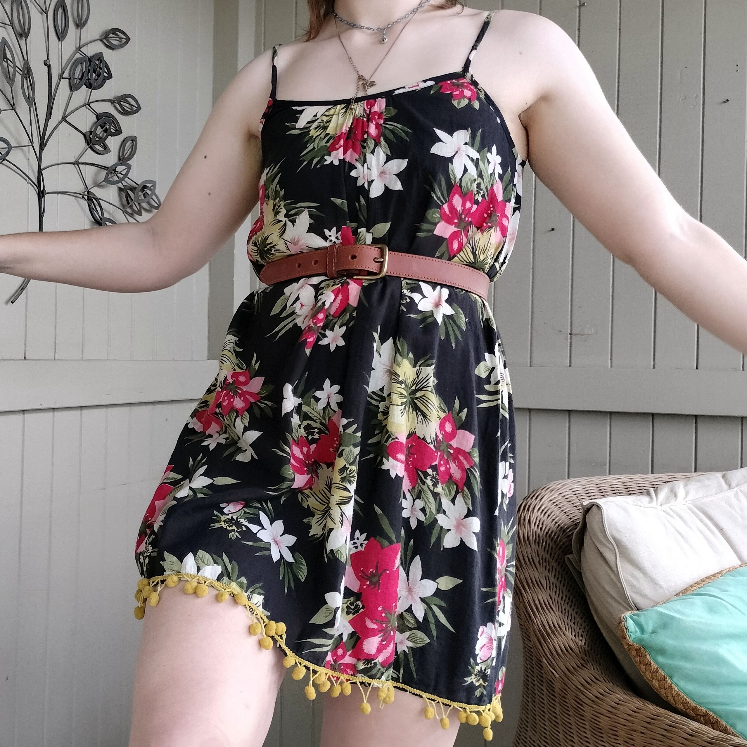 Other Tree of life floral leaf print mini shift dress Size ONE SIZE - 3 Thumbnail