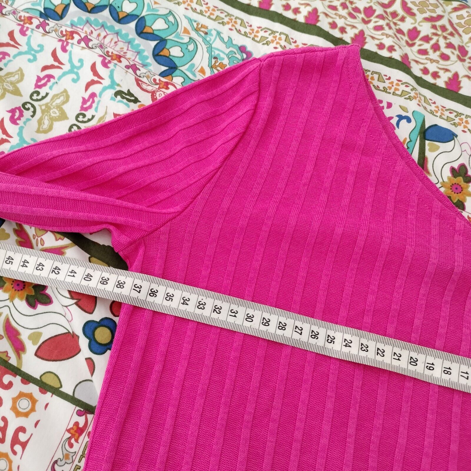 H&M H&M Top Hot Pink One Shoulder Knit Ribbed Jacquard Festival Size S / US 4 / IT 40 - 8 Thumbnail