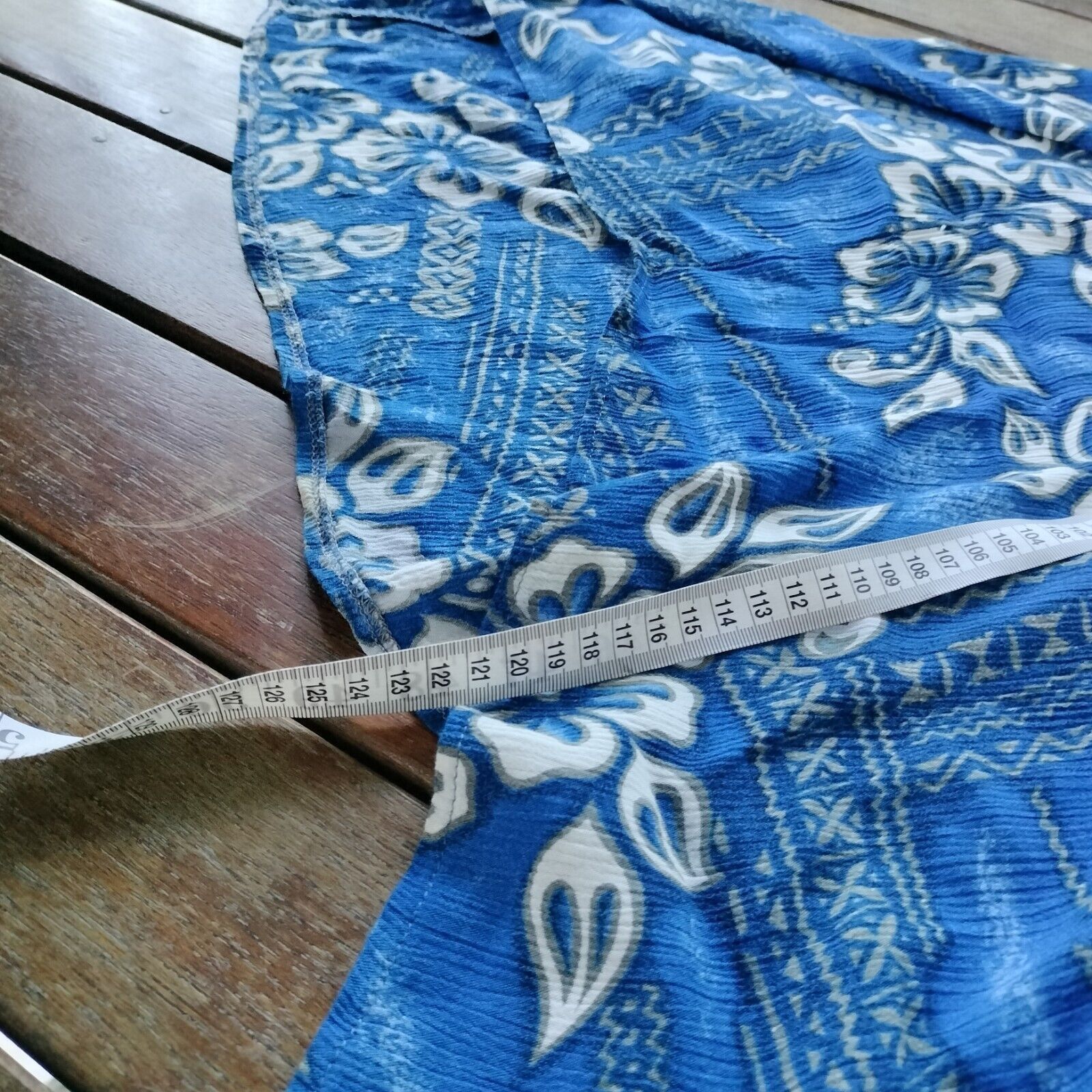 Designer × Vintage Vintage 80s 90s Free Size Dress Blue White Floral Size ONE SIZE - 7 Thumbnail