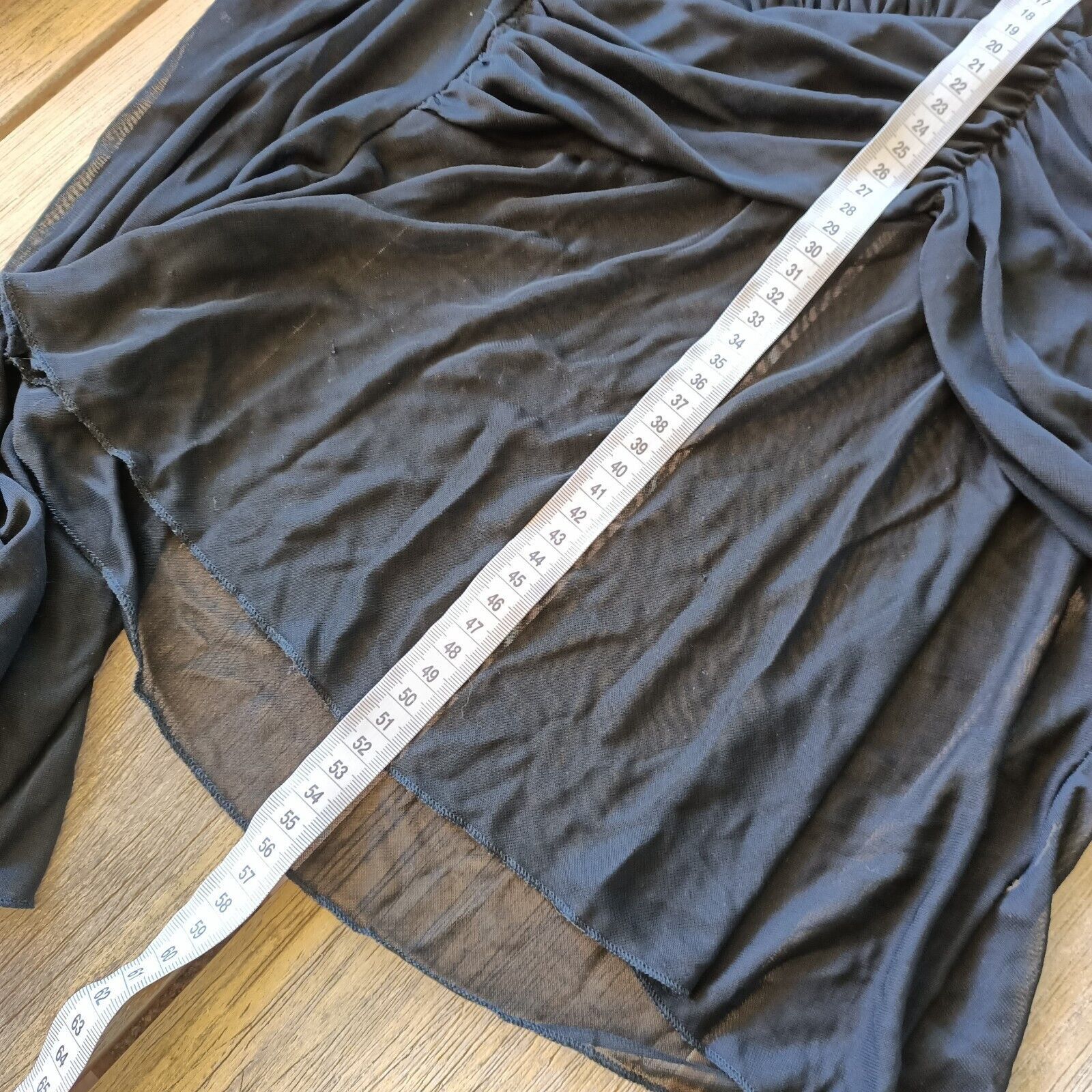 Vintage Vintage 90s Y2K Size 12 Top Black Mesh Bell Sleeve Pleated Size M / US 6-8 / IT 42-44 - 8 Thumbnail