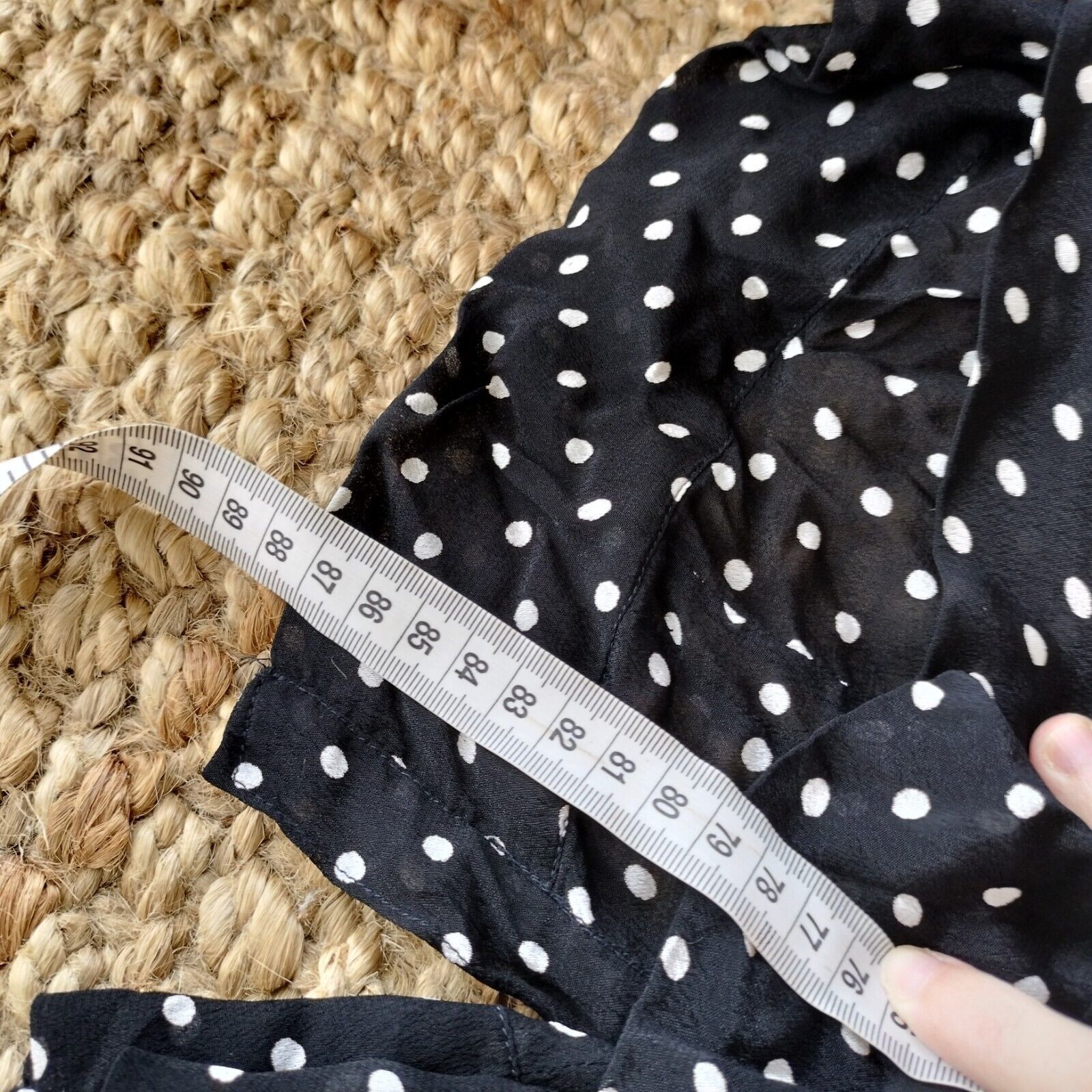 Designer × Vintage Vintage Y2K Orientique Dress Black Polka Dot Pleated Size XL / US 12-14 / IT 48-50 - 9 Thumbnail
