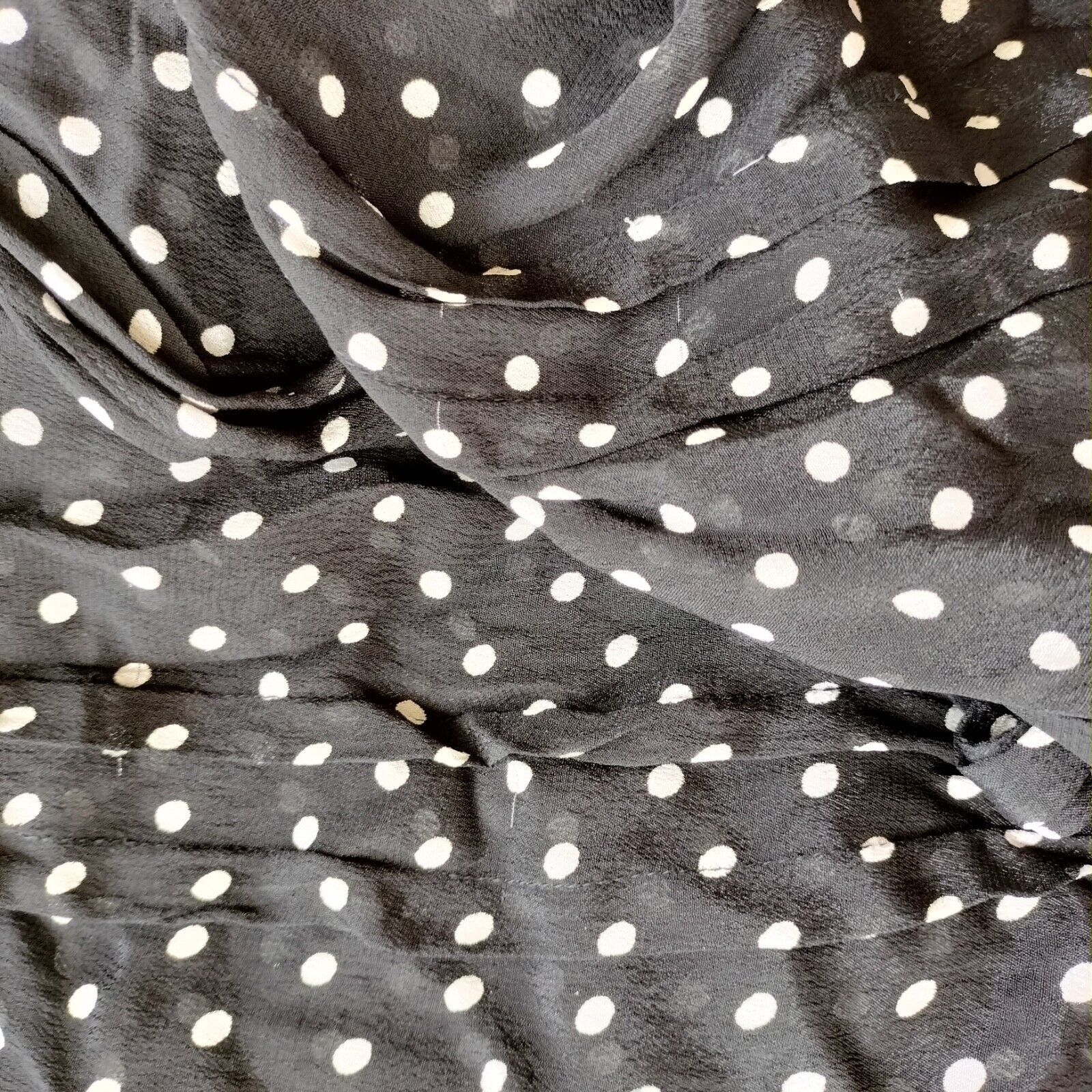Designer × Vintage Vintage Y2K Orientique Dress Black Polka Dot Pleated Size XL / US 12-14 / IT 48-50 - 10 Thumbnail