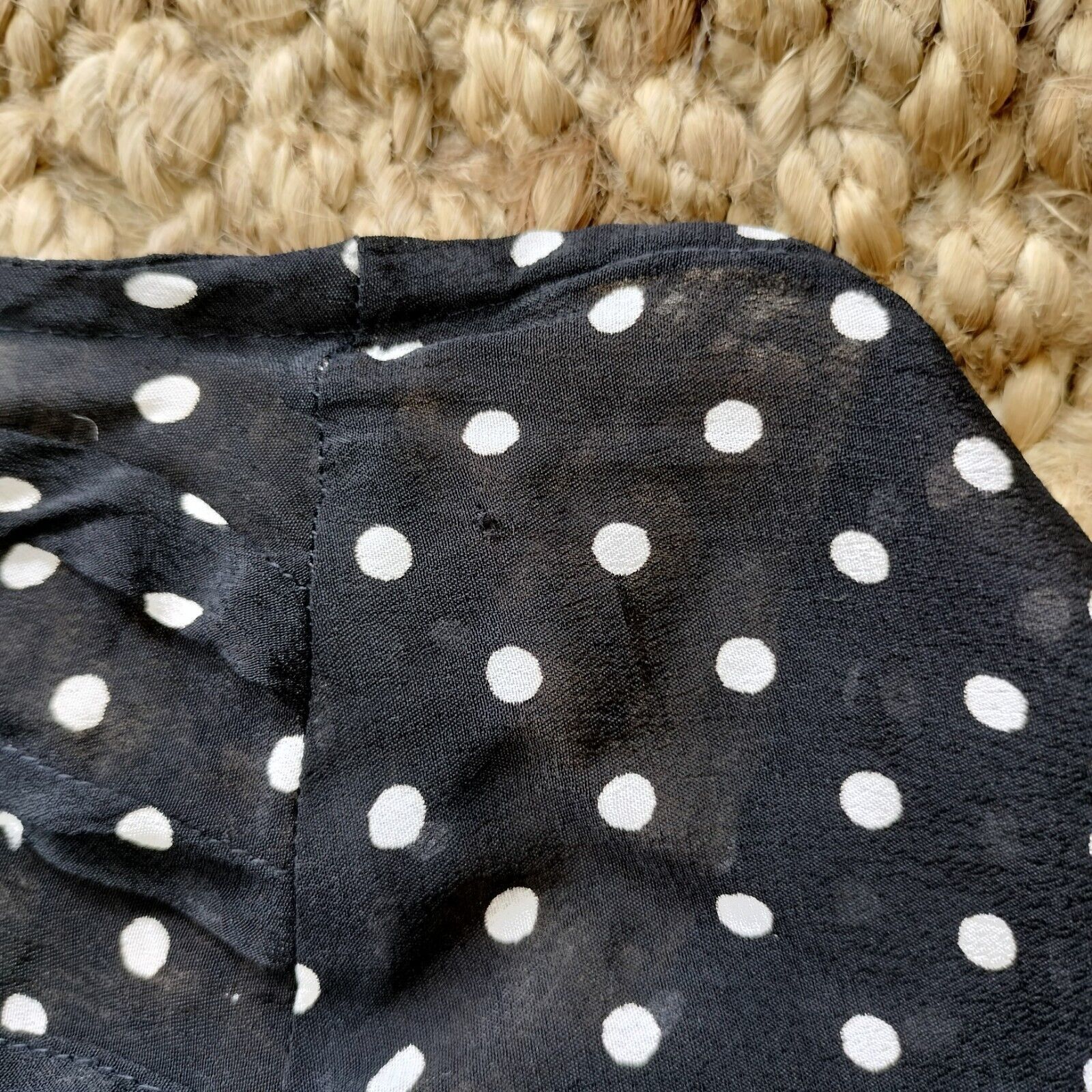 Designer × Vintage Vintage Y2K Orientique Dress Black Polka Dot Pleated Size XL / US 12-14 / IT 48-50 - 11 Thumbnail