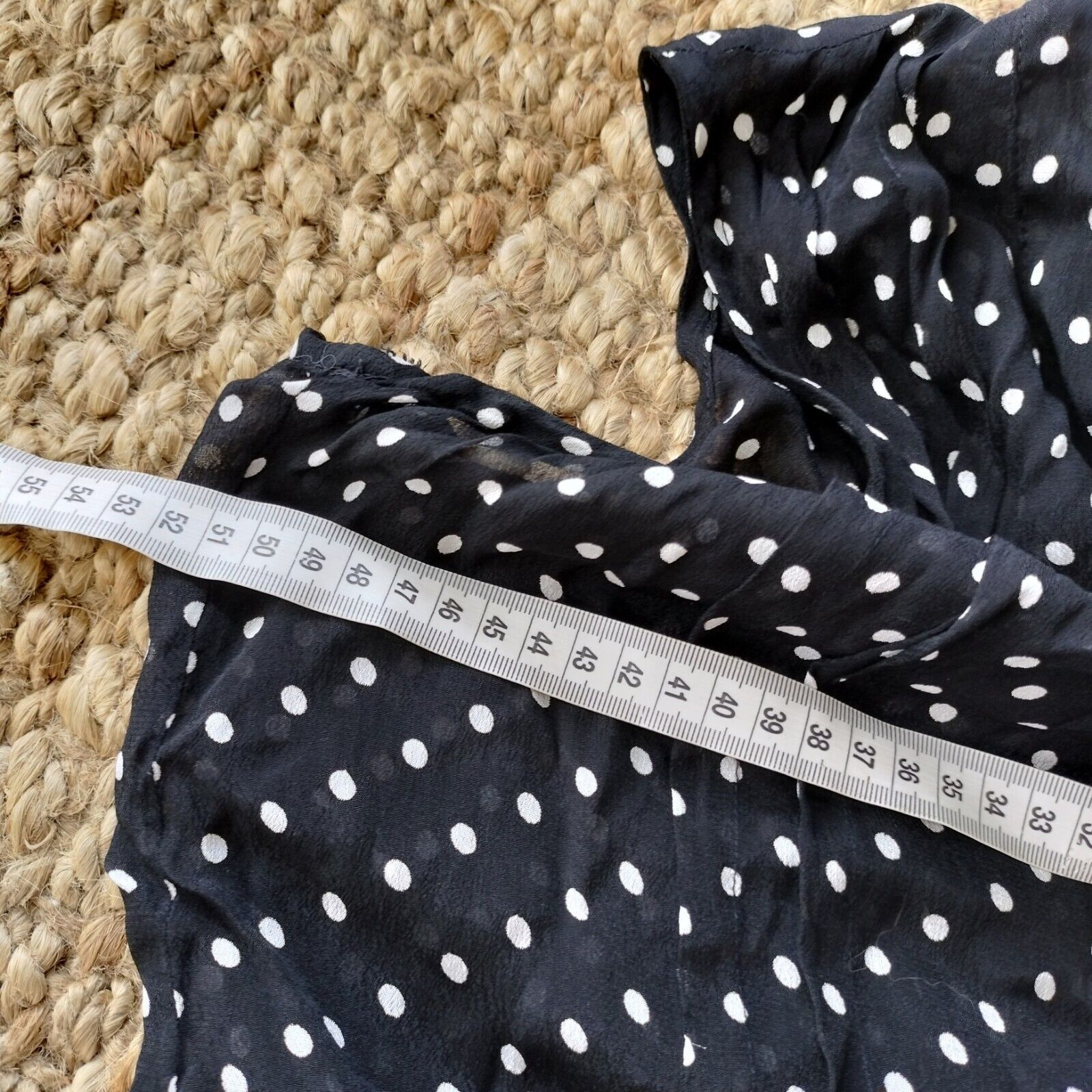 Designer × Vintage Vintage Y2K Orientique Dress Black Polka Dot Pleated Size XL / US 12-14 / IT 48-50 - 8 Thumbnail