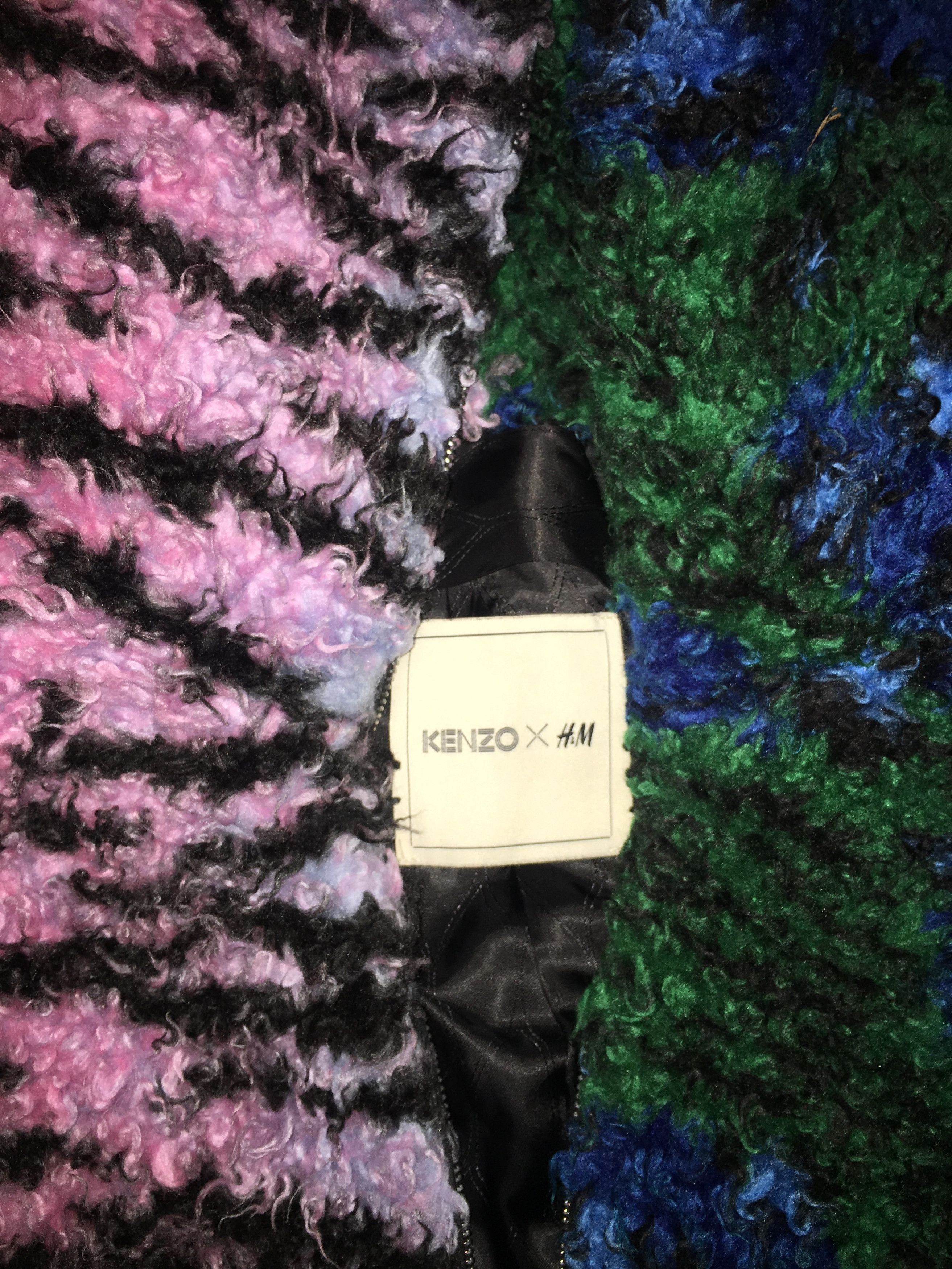 H&m x kenzo faux fur hooded jacket best sale