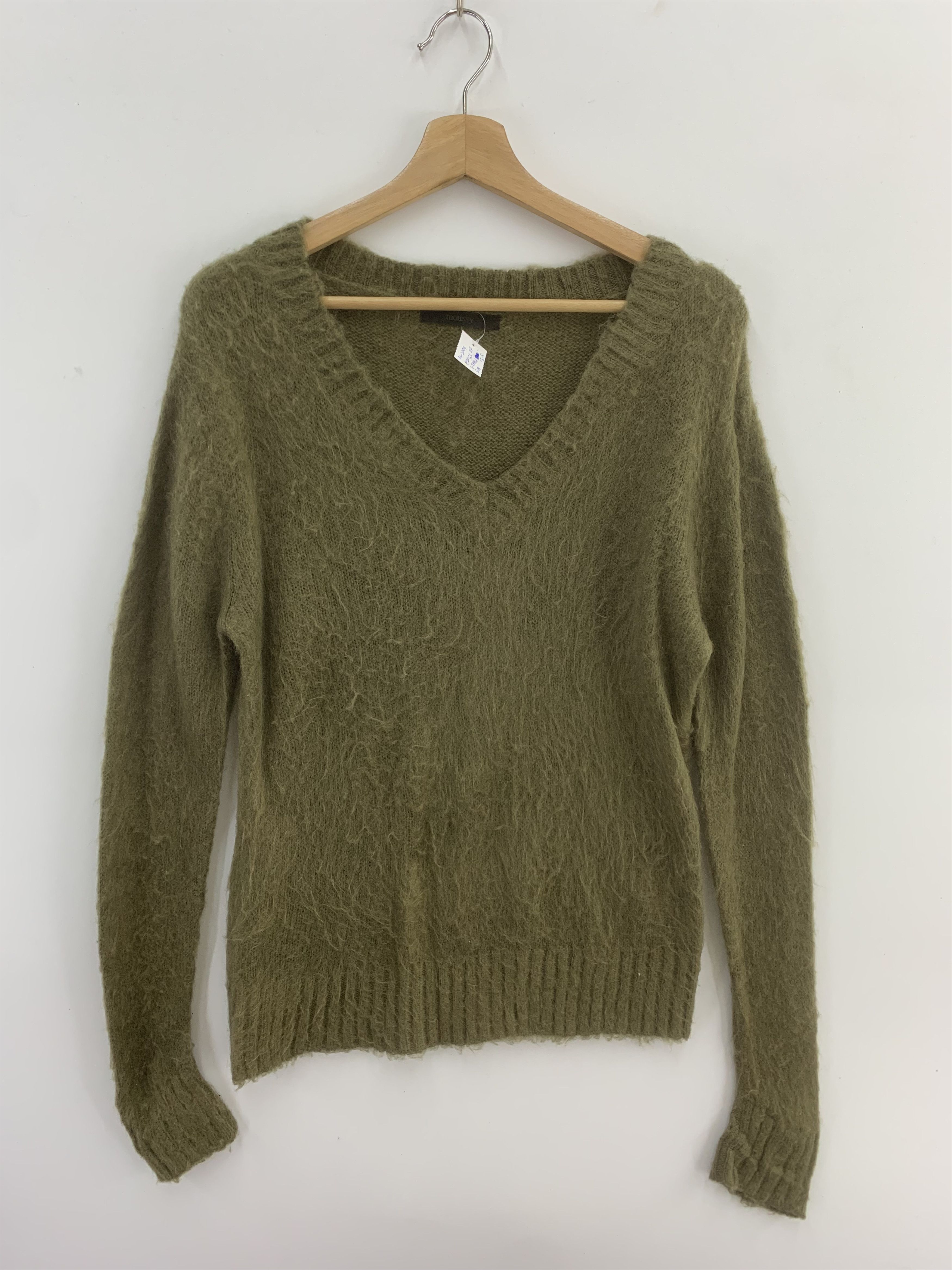 Moussy Wool Blend Knit Sweater Kurt Cobain Style