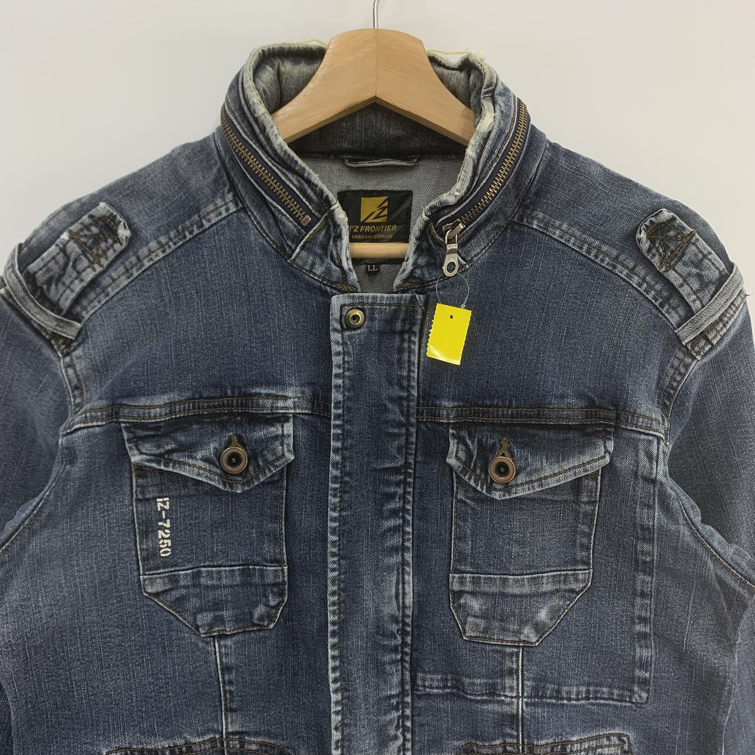 Japanese Brand I'Z Frontier Denim Jacket Multipocket Hoodie Size US L / EU 52-54 / 3 - 3 Thumbnail