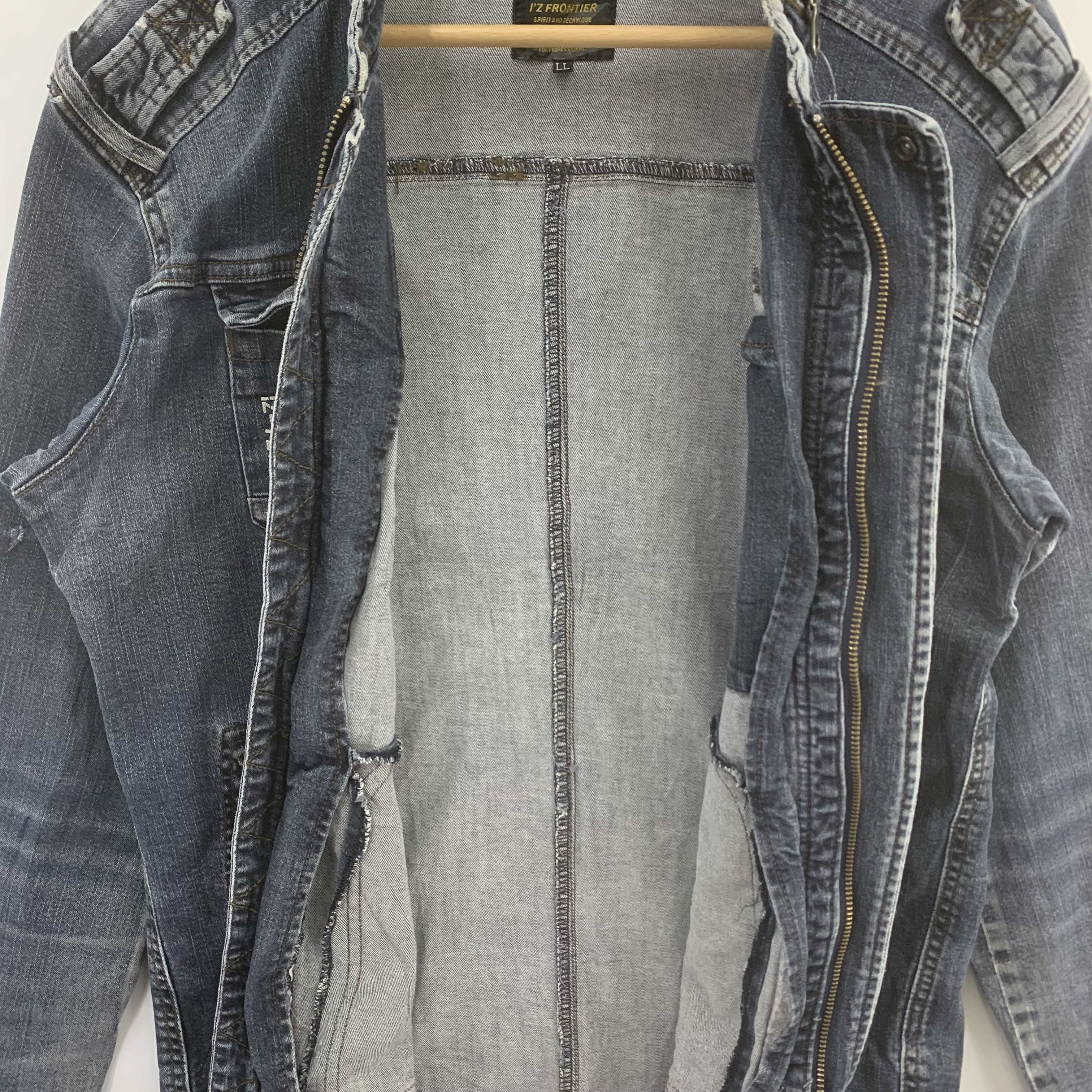 Japanese Brand I'Z Frontier Denim Jacket Multipocket Hoodie Size US L / EU 52-54 / 3 - 9 Thumbnail
