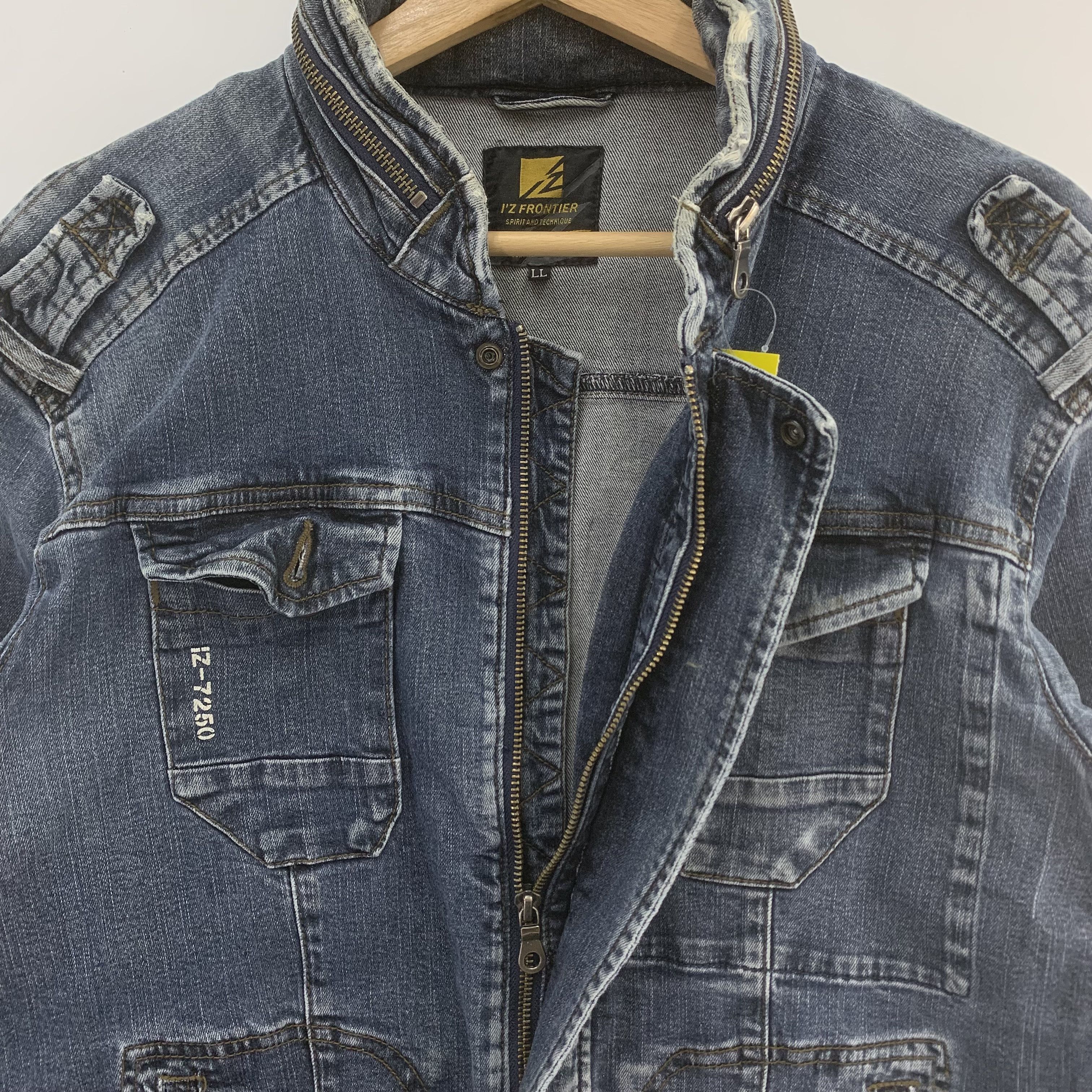 Japanese Brand I'Z Frontier Denim Jacket Multipocket Hoodie Size US L / EU 52-54 / 3 - 4 Thumbnail