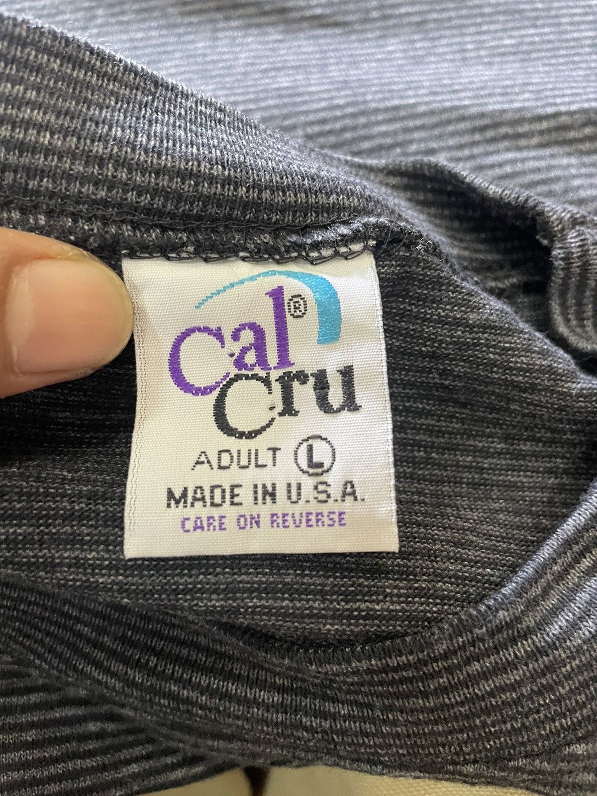 Other Vintage 90s Cal Cru Single Stitch Stripped T shirt Size US L / EU 52-54 / 3 - 12 Thumbnail