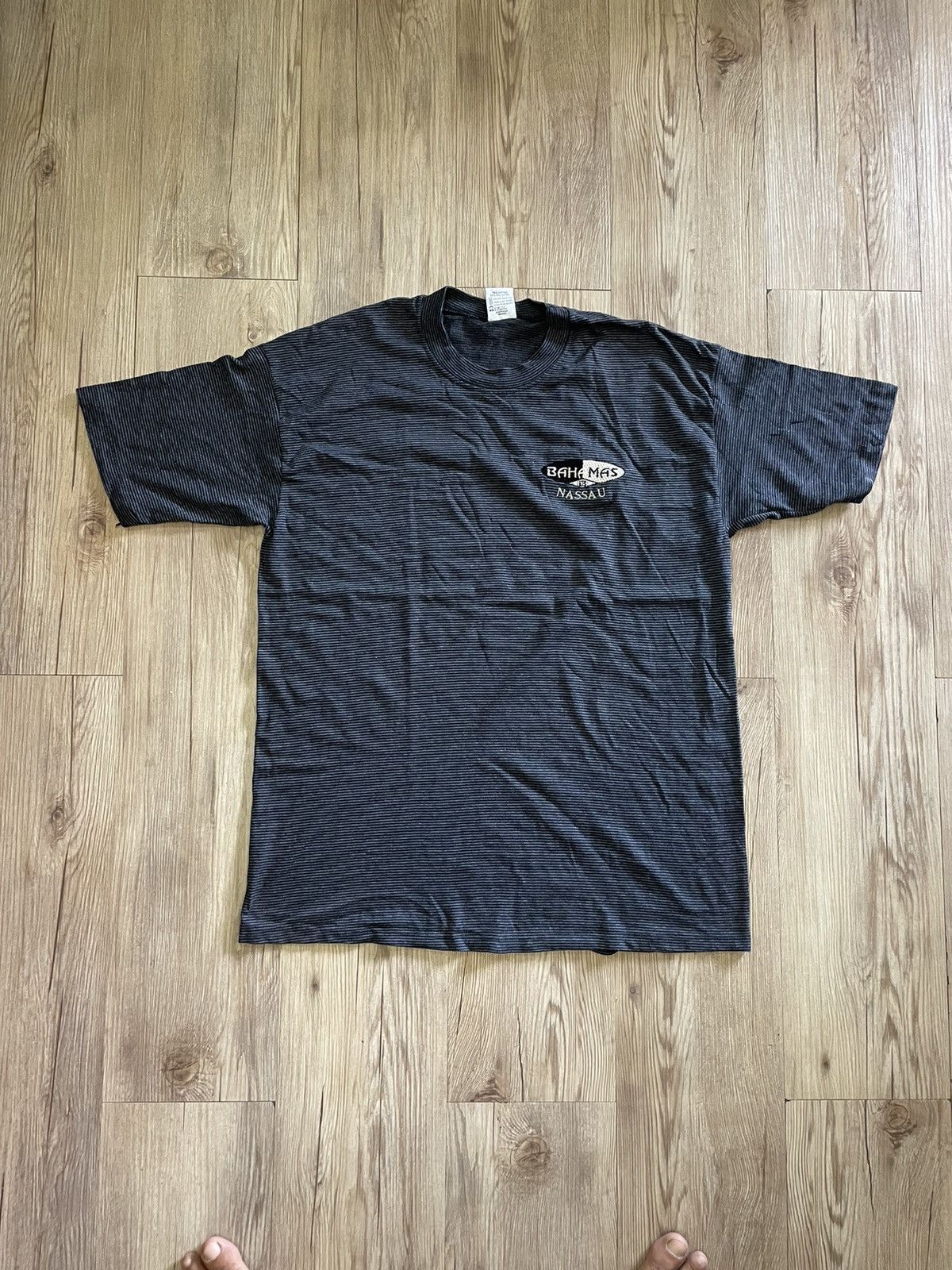 Other Vintage 90s Cal Cru Single Stitch Stripped T shirt Size US L / EU 52-54 / 3 - 2 Thumbnail