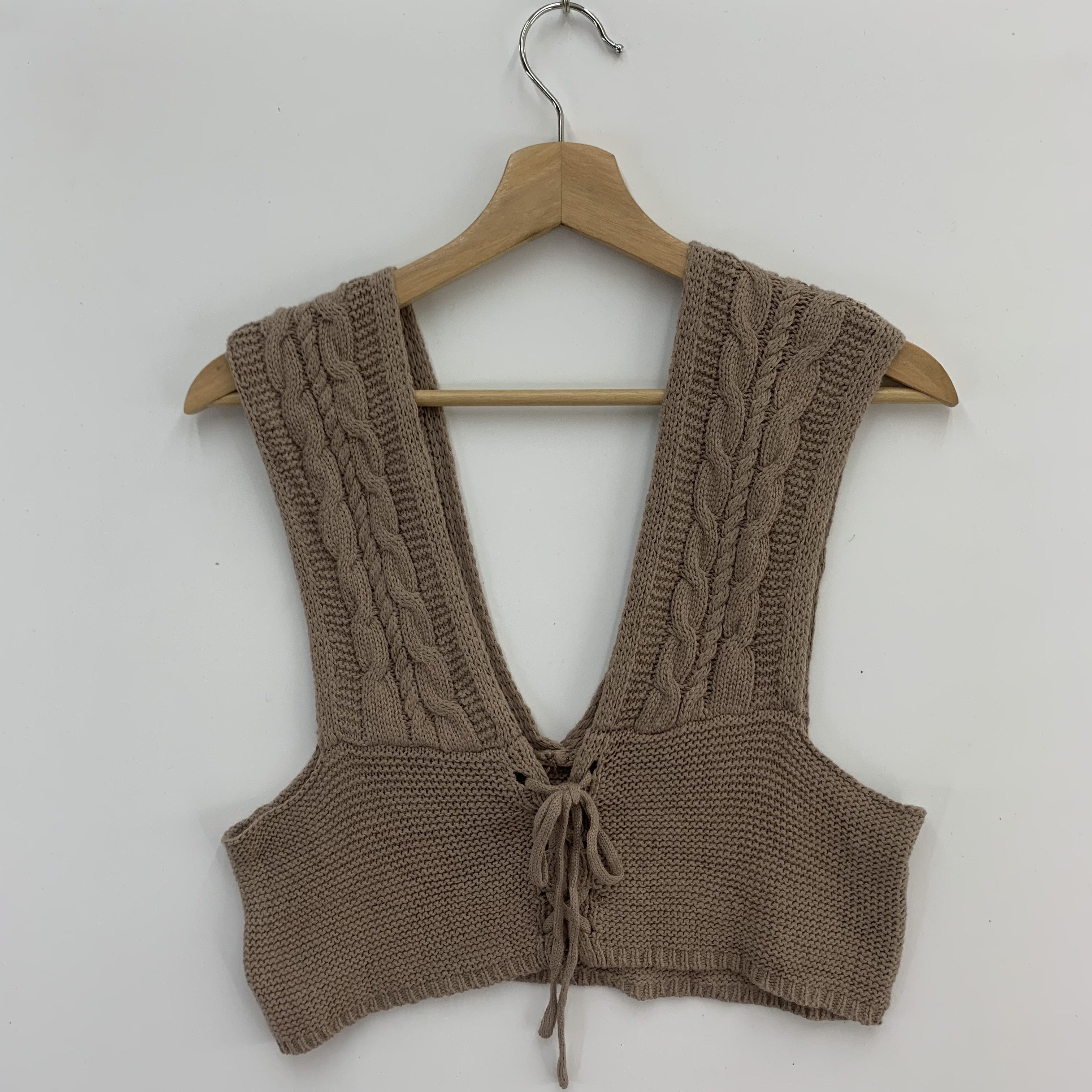 Handmade × Homespun Knitwear Vintage Wool Knit Tank Top Size US L / EU 52-54 / 3 - 1 Thumbnail