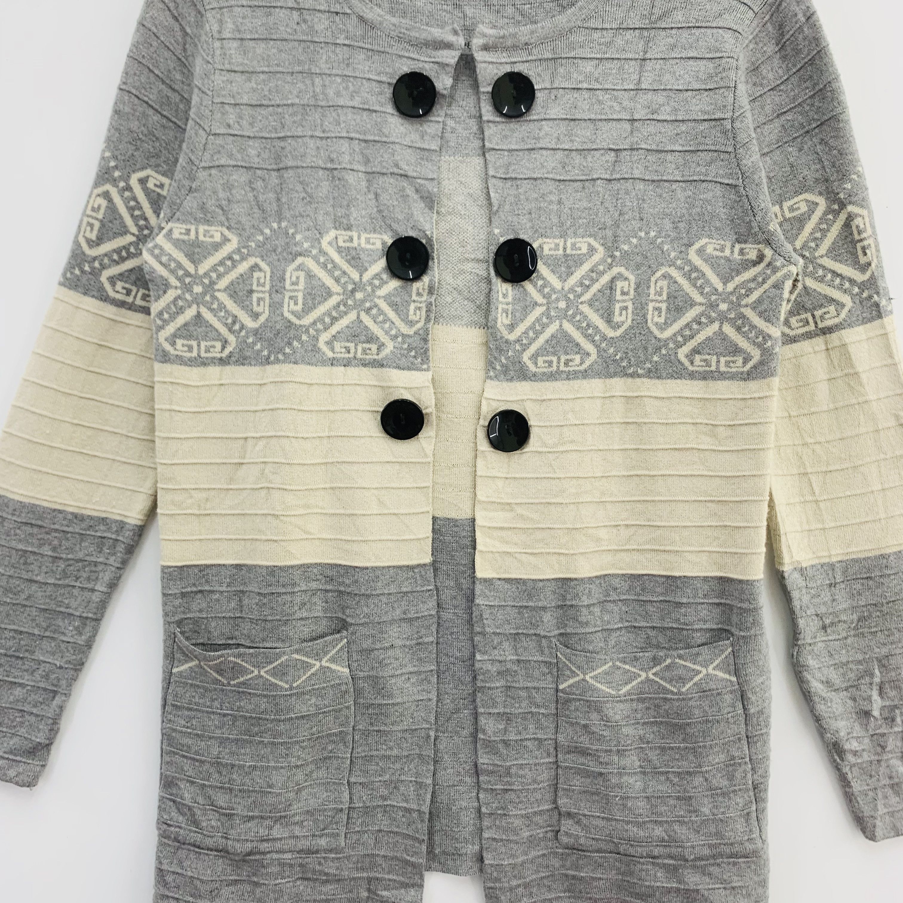 Aran Isles Knitwear × Japanese Brand Je Crois Soi Wool Blend Knit Cardigan Sweater Size US M / EU 48-50 / 2 - 2 Thumbnail