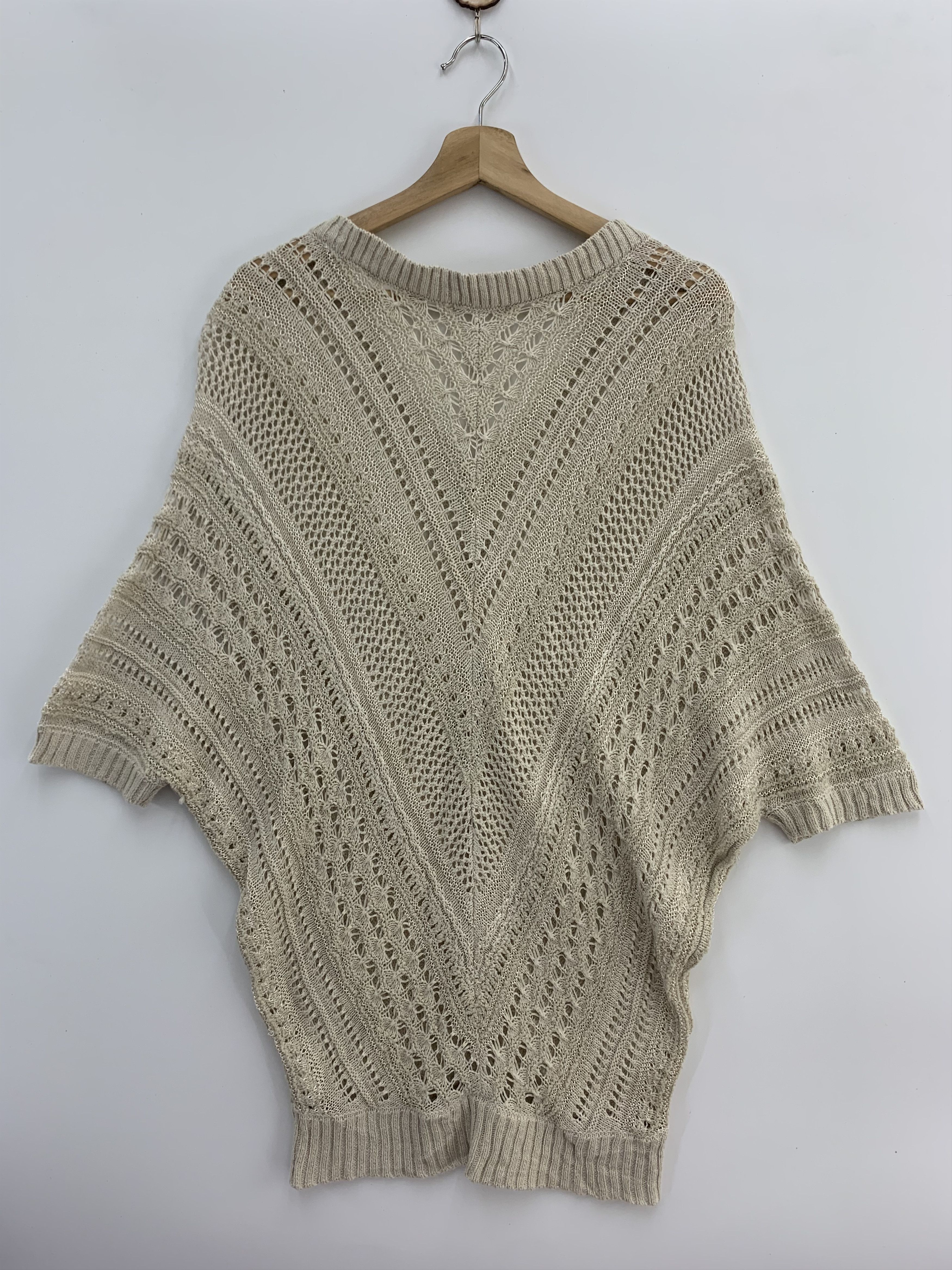Aran Isles Knitwear × Japanese Brand Trans Work Wool Knit Sweater V neck Size US L / EU 52-54 / 3 - 2 Thumbnail