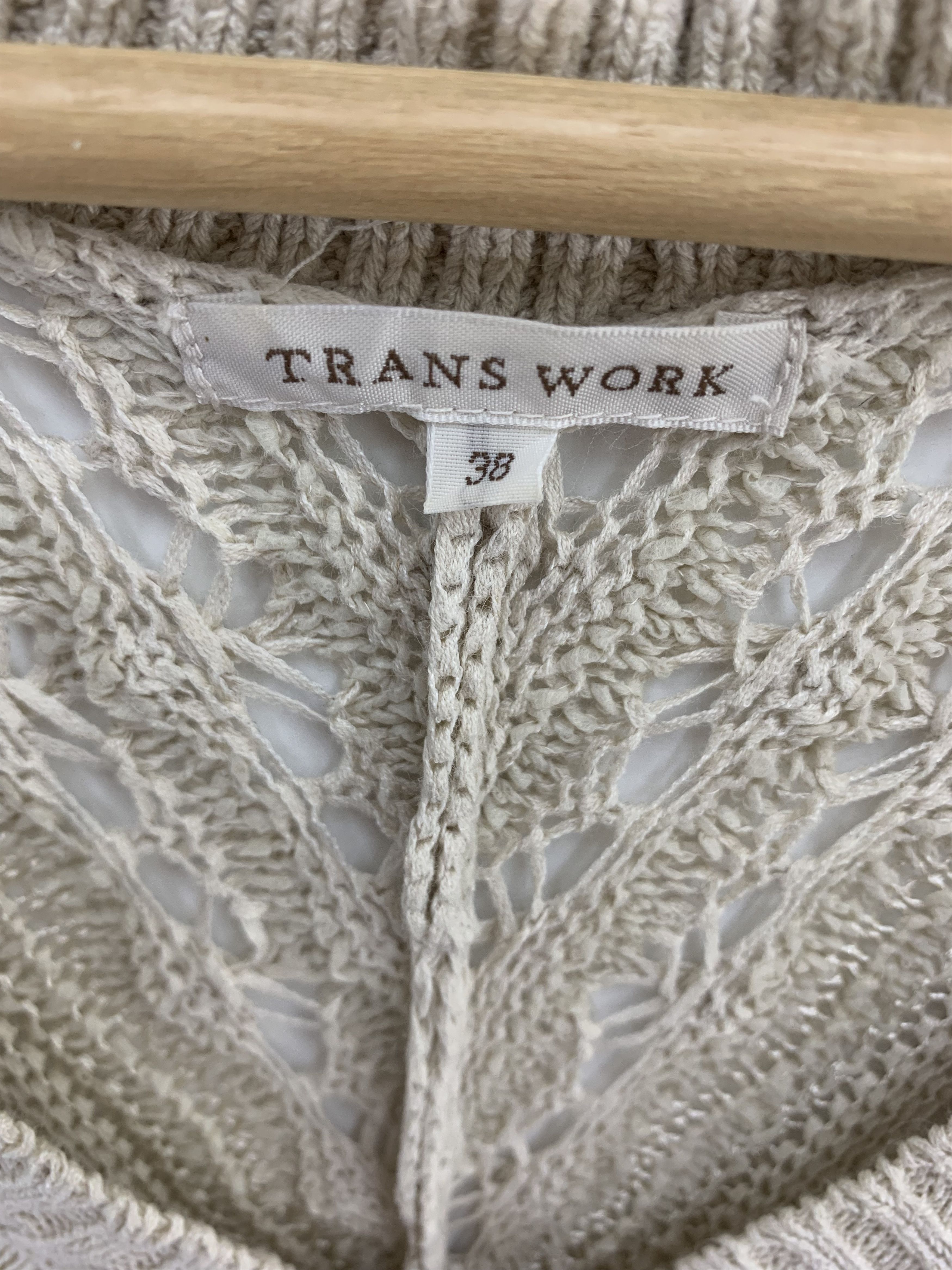 Aran Isles Knitwear × Japanese Brand Trans Work Wool Knit Sweater V neck Size US L / EU 52-54 / 3 - 3 Thumbnail