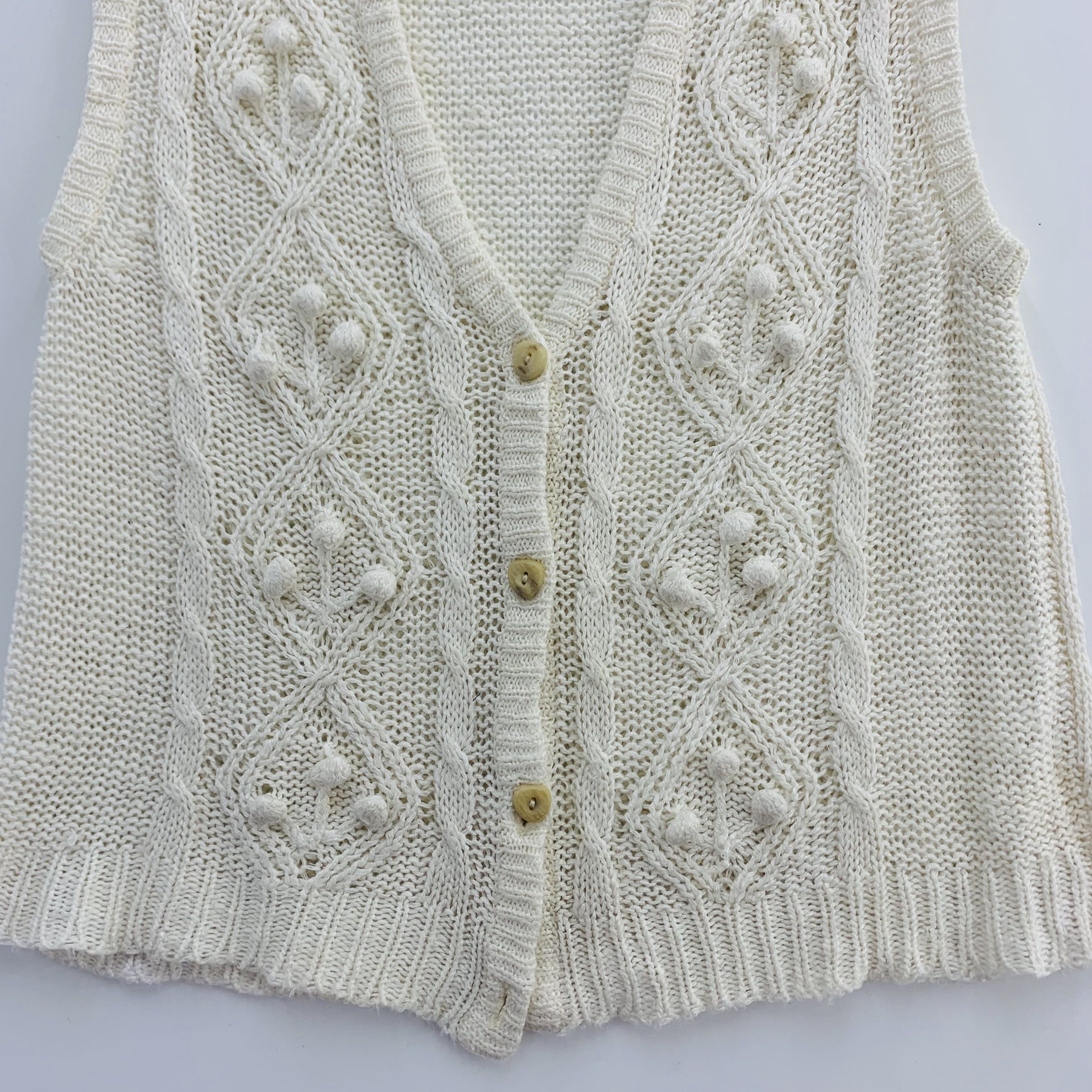 Handmade × Homespun Knitwear × Japanese Brand Vintage Handmade Wool Knit Cardigan Sleeveless Vest Knitted Size US M / EU 48-50 / 2 - 3 Thumbnail