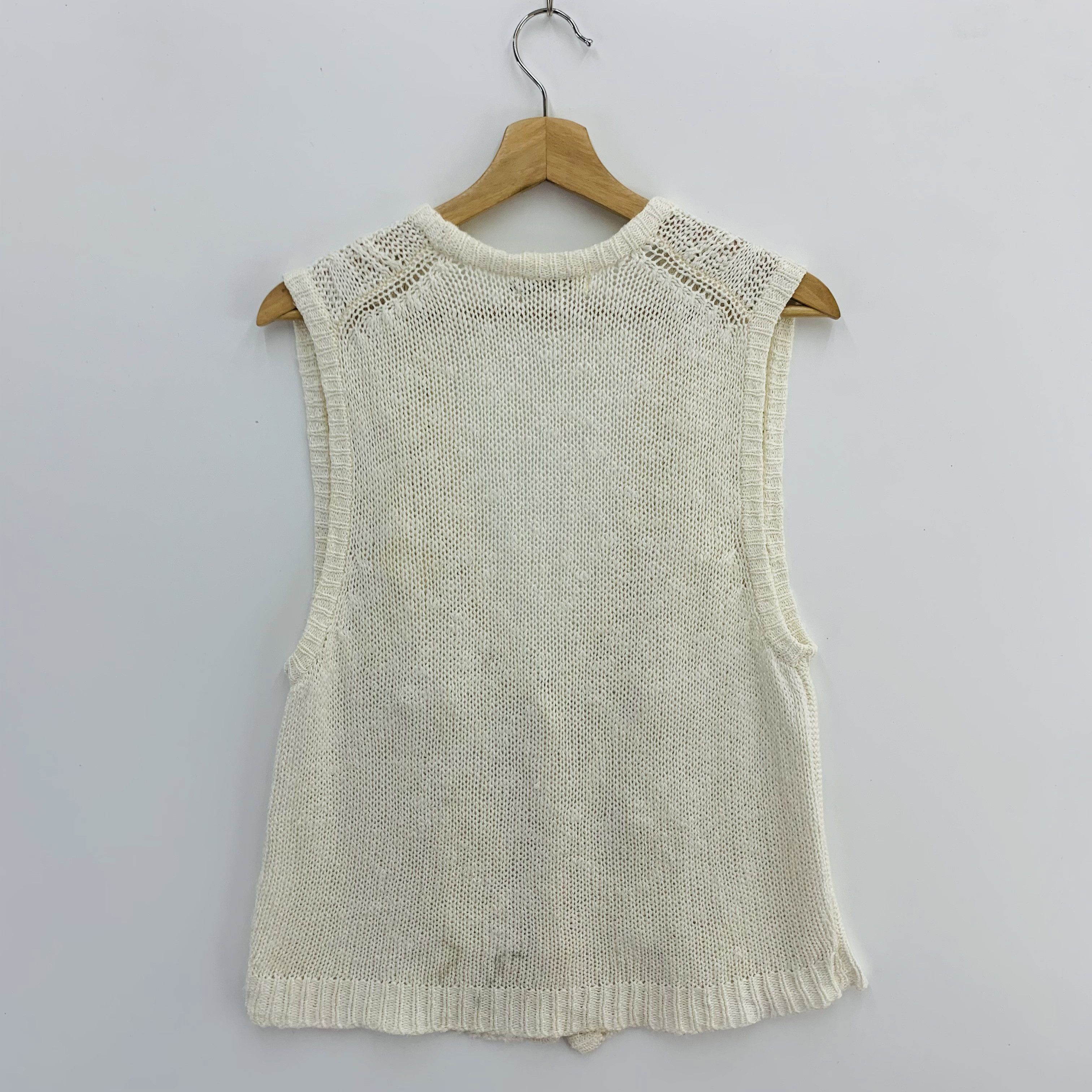 Handmade × Homespun Knitwear × Japanese Brand Vintage Handmade Wool Knit Cardigan Sleeveless Vest Knitted Size US M / EU 48-50 / 2 - 4 Thumbnail