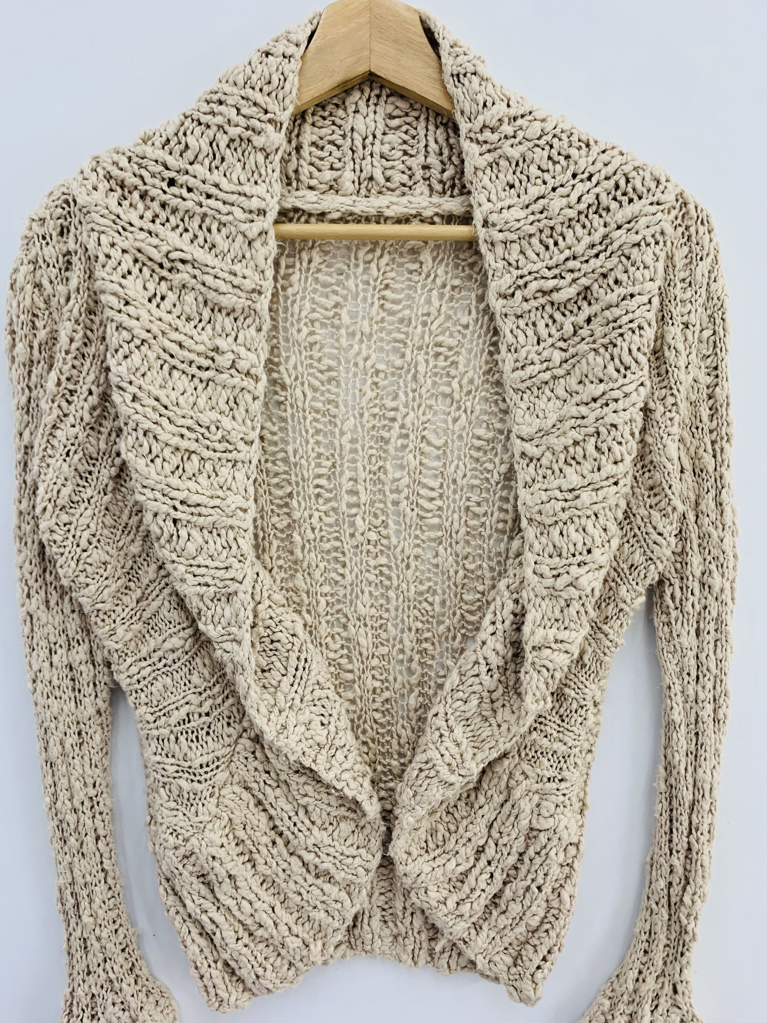 Aran Isles Knitwear Vintage Wool Crochet Knit Cardigan Sweater Size US S / EU 44-46 / 1 - 2 Thumbnail